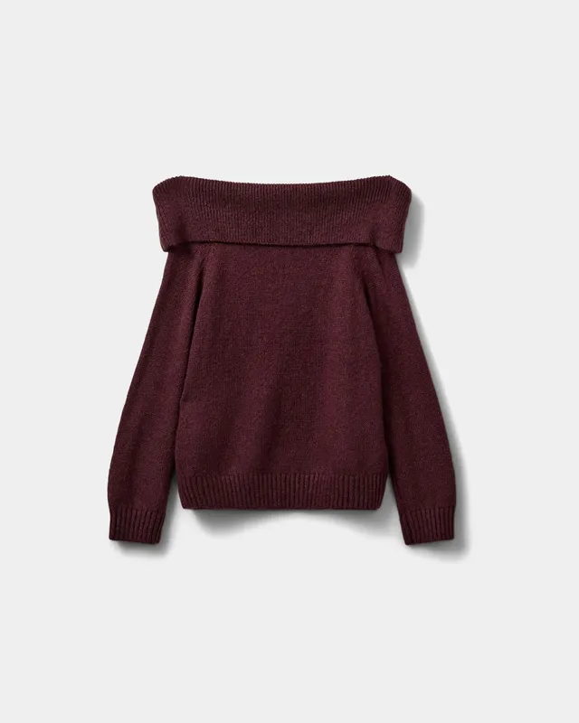 sofie-schnoor-young-sawasy-bluse-plum-bordeaux-strick image 1