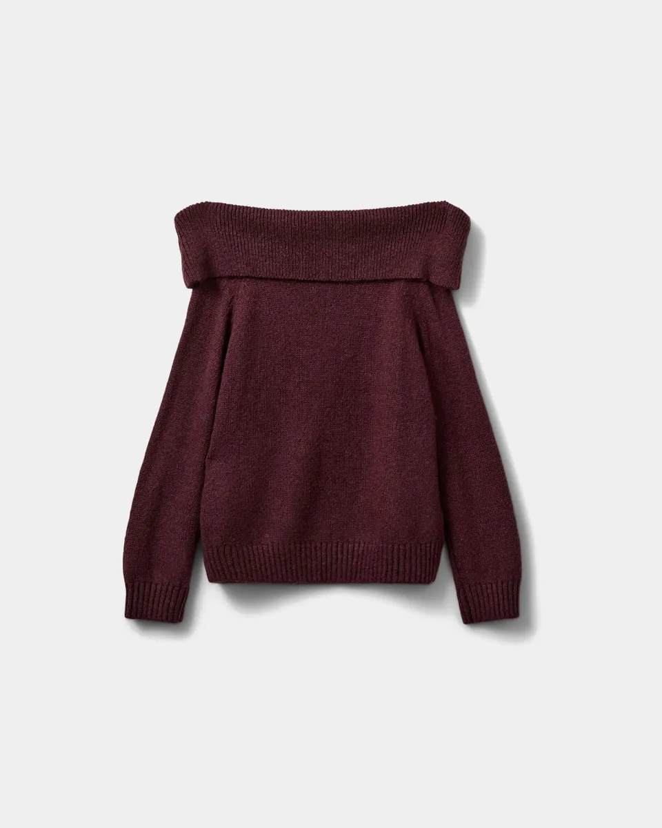 sofie-schnoor-young-sawasy-bluse-plum-bordeaux-strick image 1