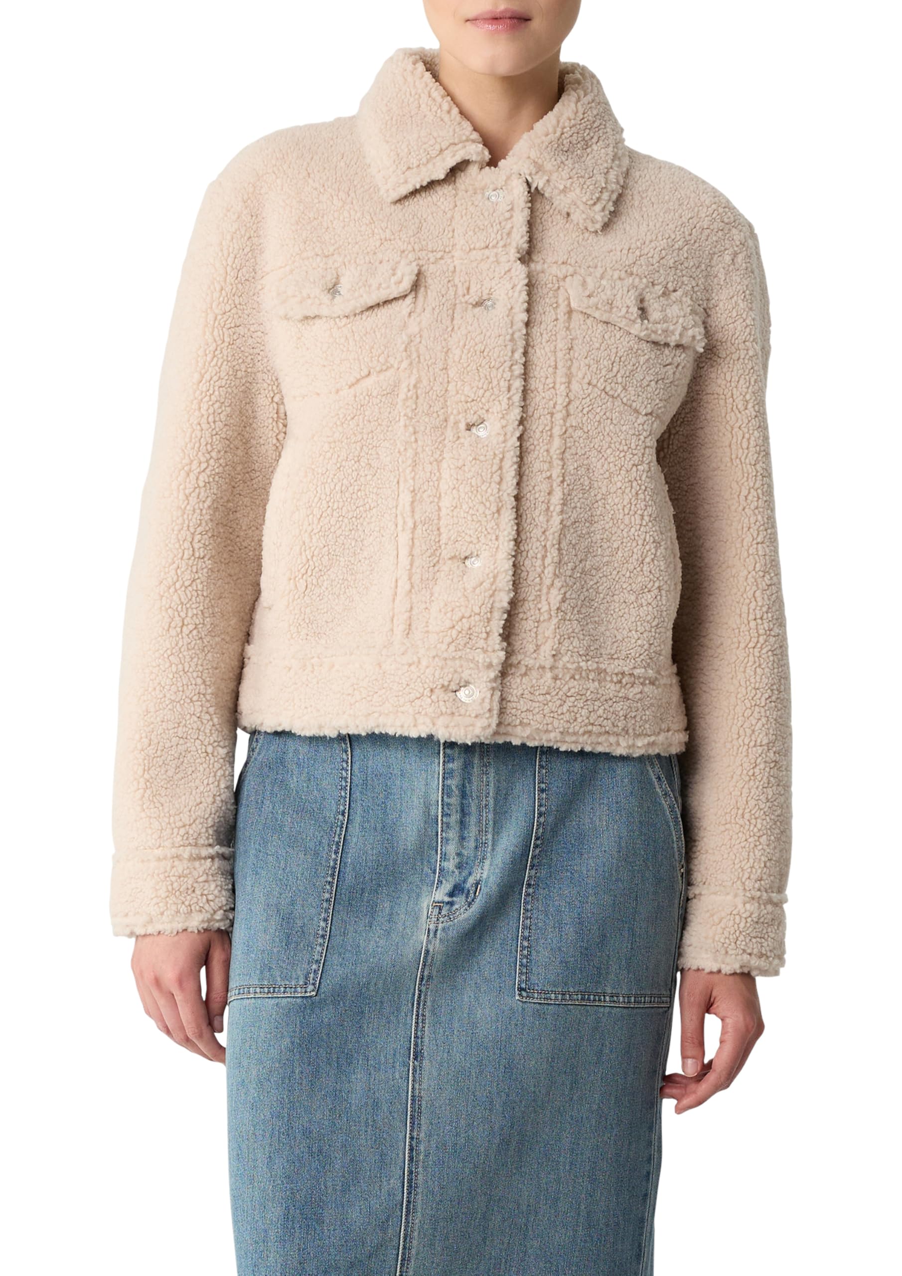 comma-teddy-kurz-jacke-damen-hemdkragen image 1