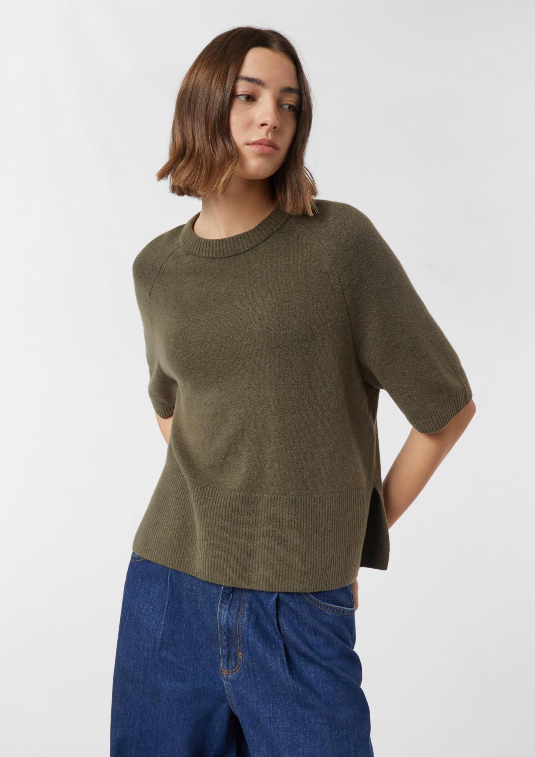 comma-knitwear-strickpullover-creme-relaxed-fit-kurzarm image 6