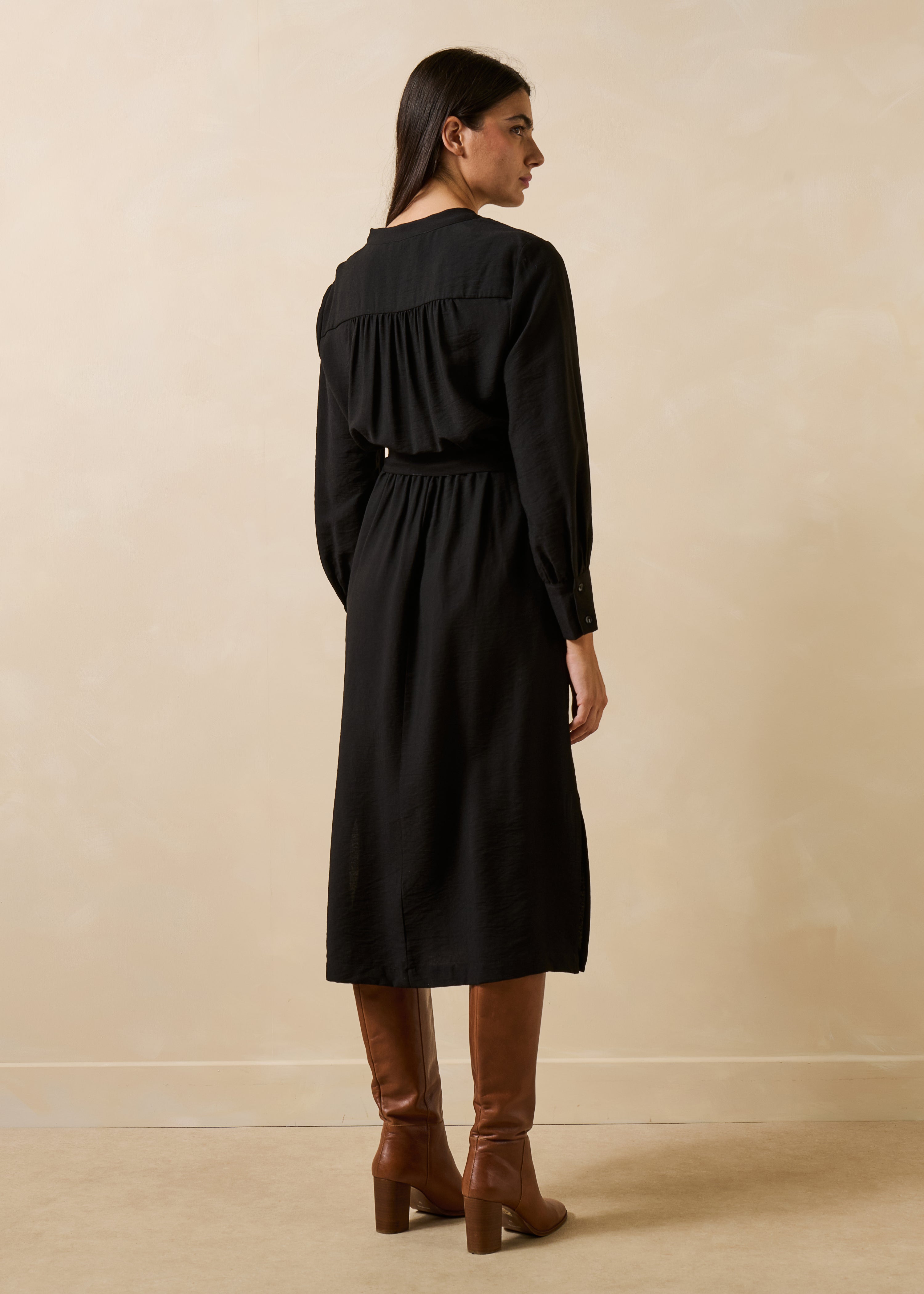 la-f-e-marabout-e-gula-maxikleid-schwarz-g-rtel image 2