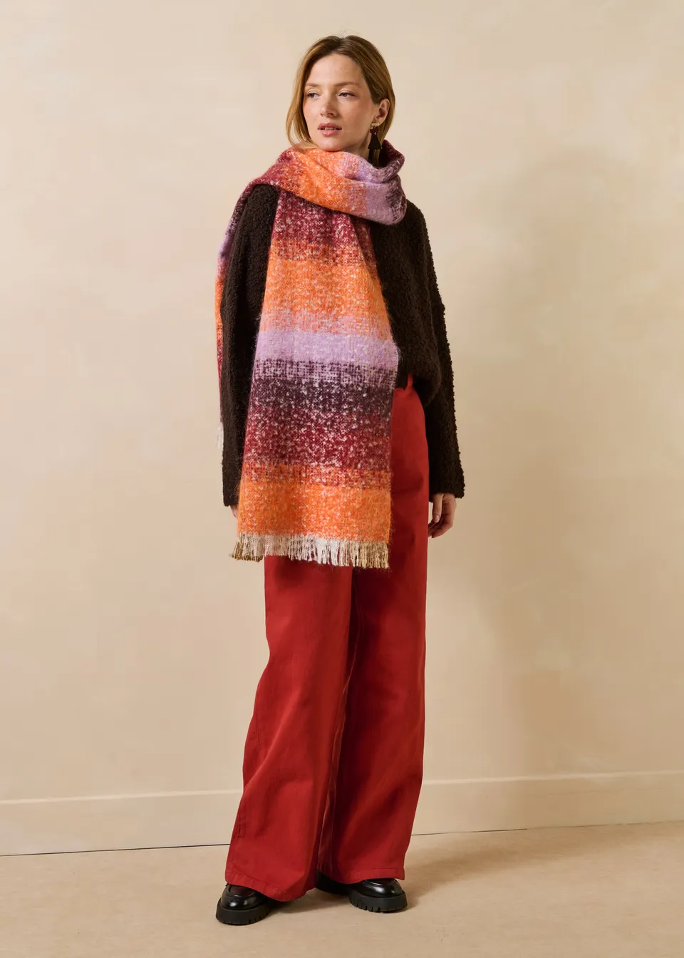 la-f-e-marabout-e-grawel-schal-mohair-bunt-gestreift-fransen image 1