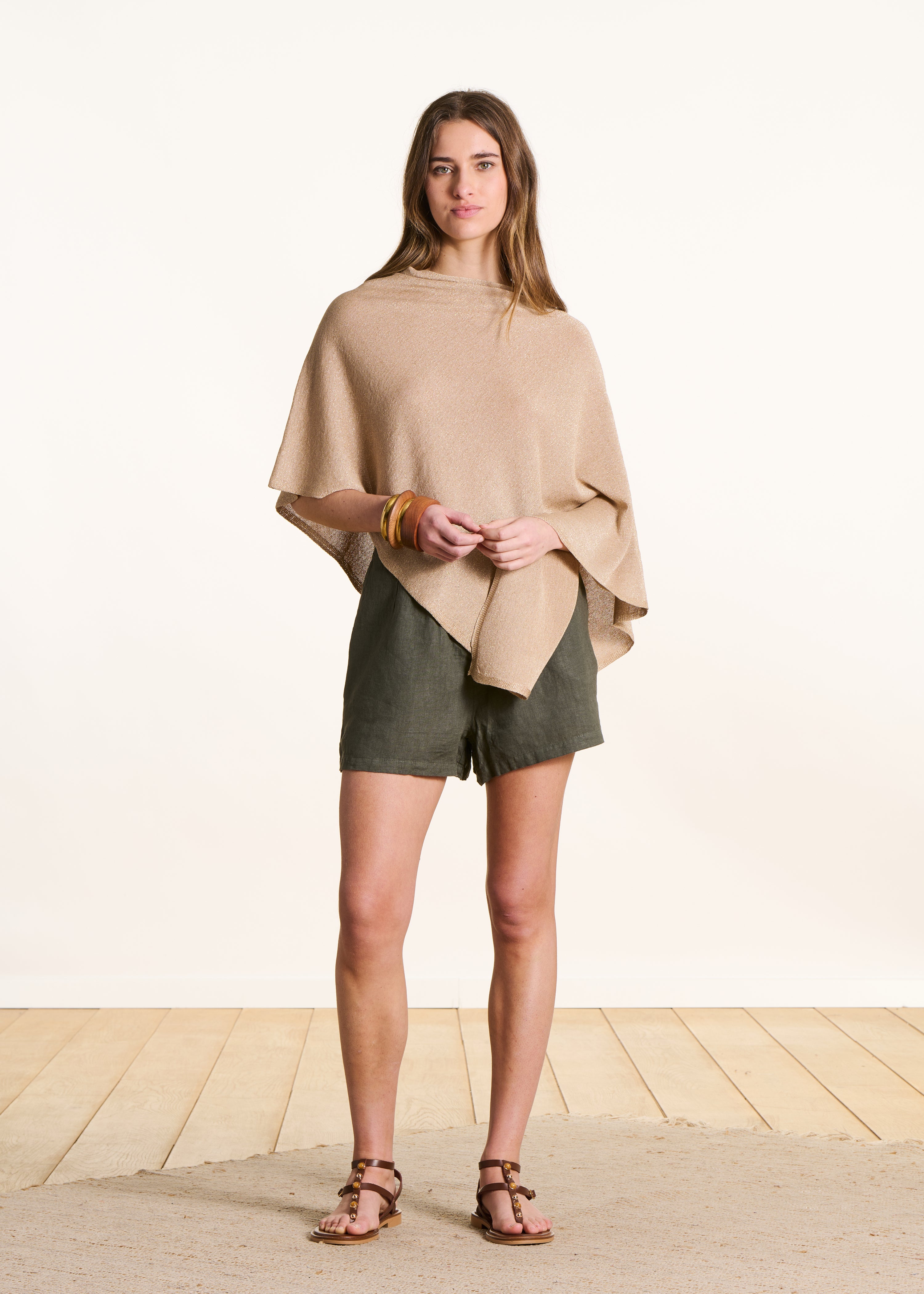 la-f-e-marabout-e-foncho-poncho-pullover-beige-one-size image 2