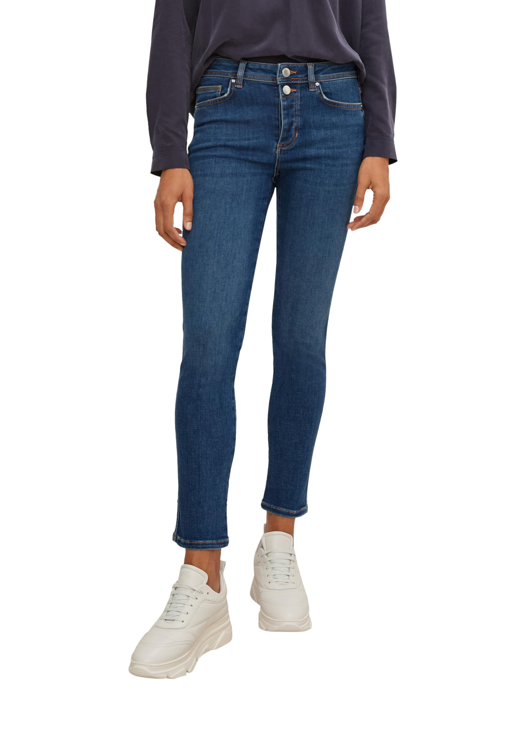 comma-freizeithose-damen-32-lang-royalblau-hoher-bund image 7
