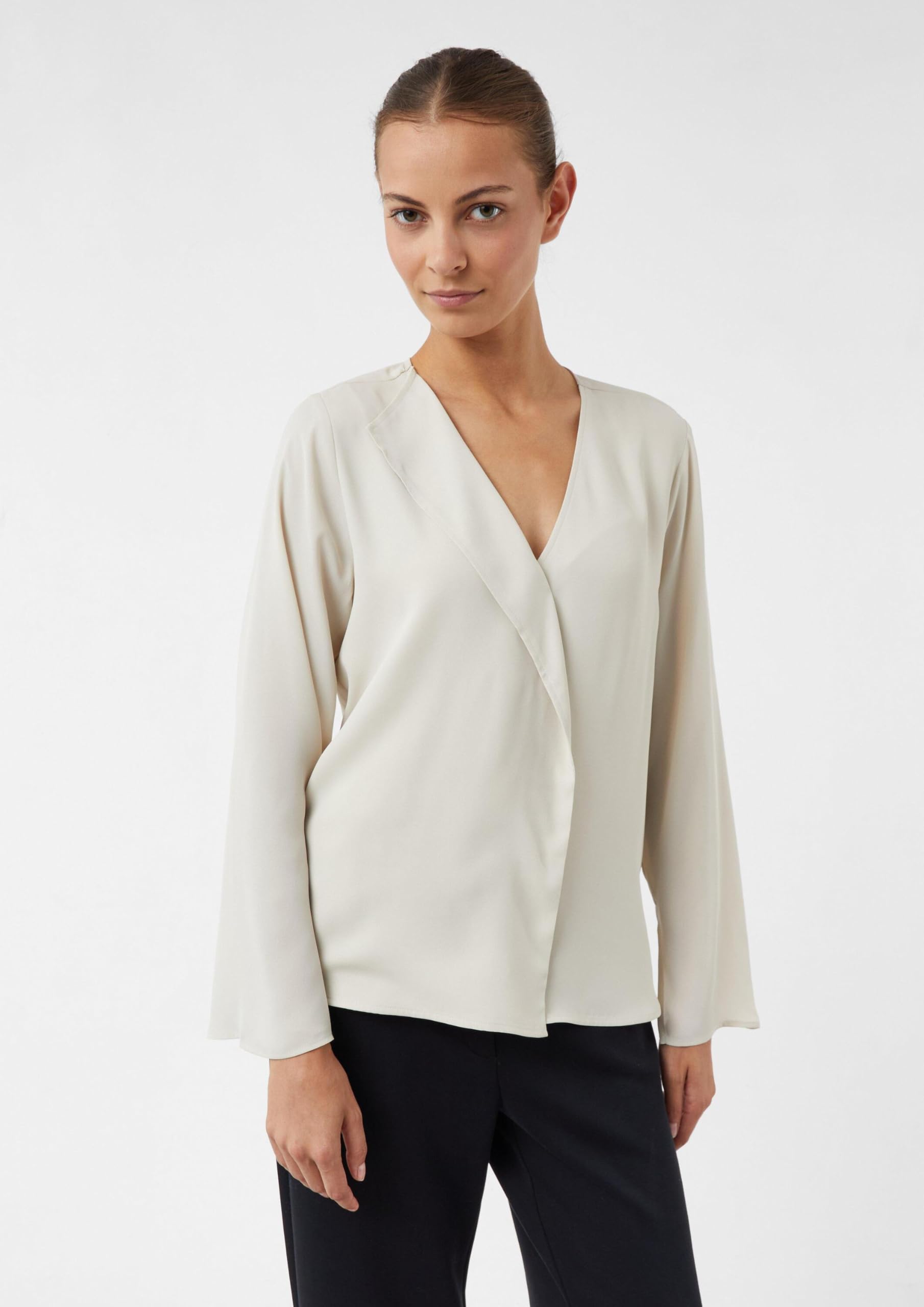 comma-blouses-feminine-bluse-langarm-beige image 6