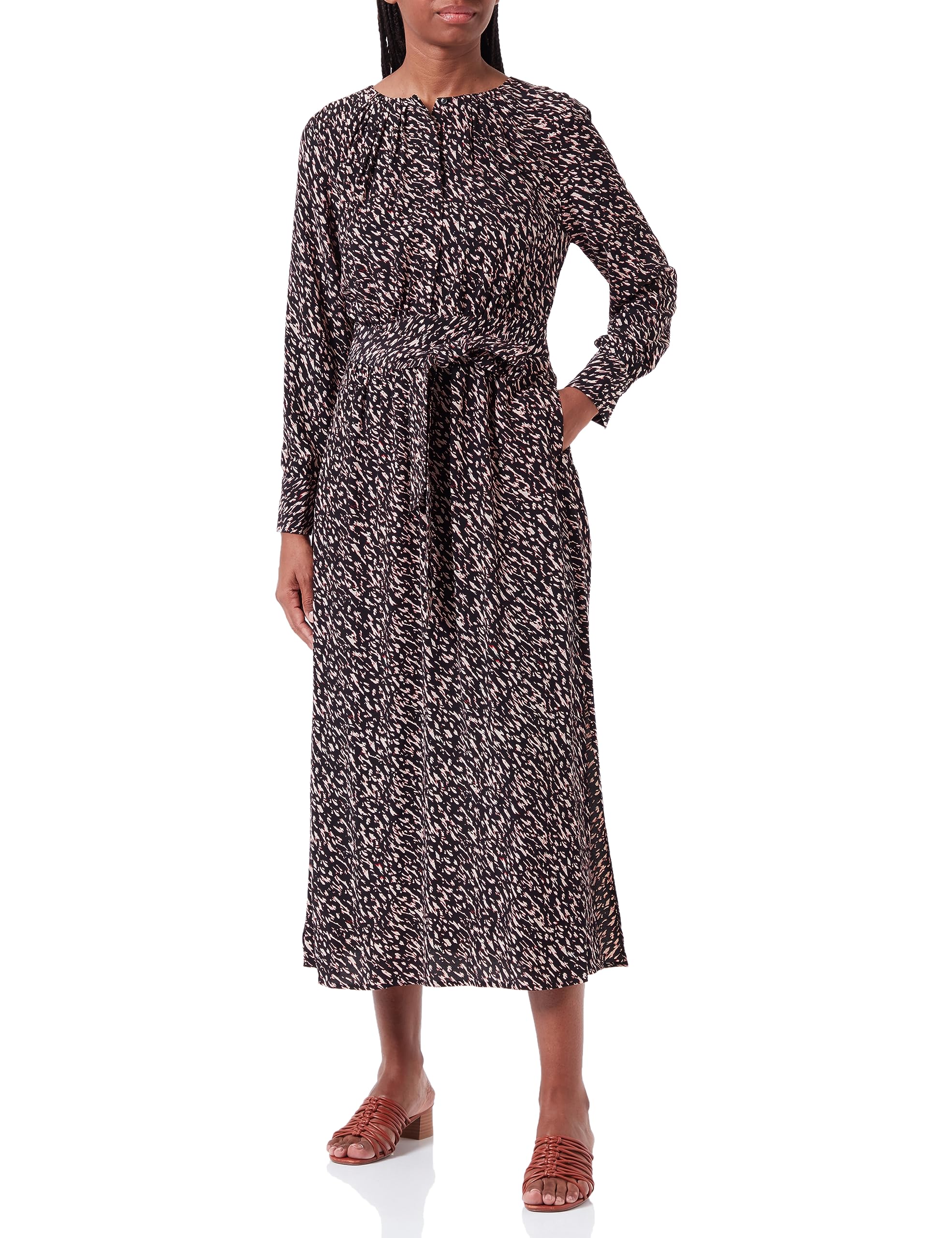 comma-maxikleid-damen-crepe-viskose-bindeg-rtel image 8