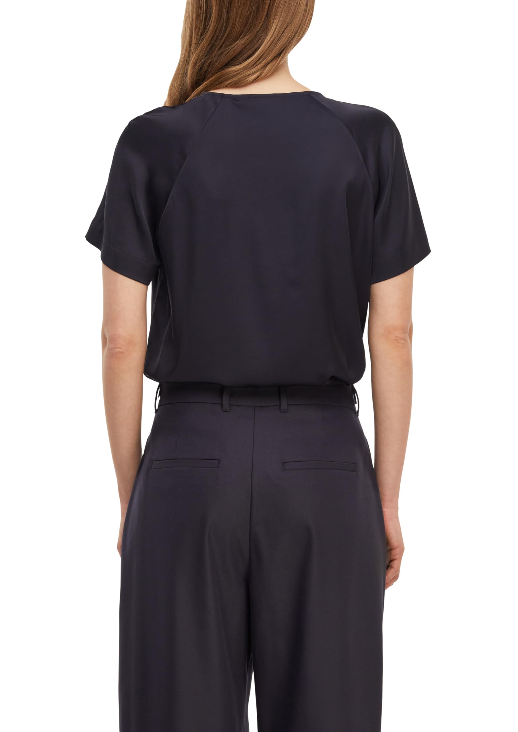 comma-baumwollbluse-damen-kurzarm-mit-faltenfront image 2