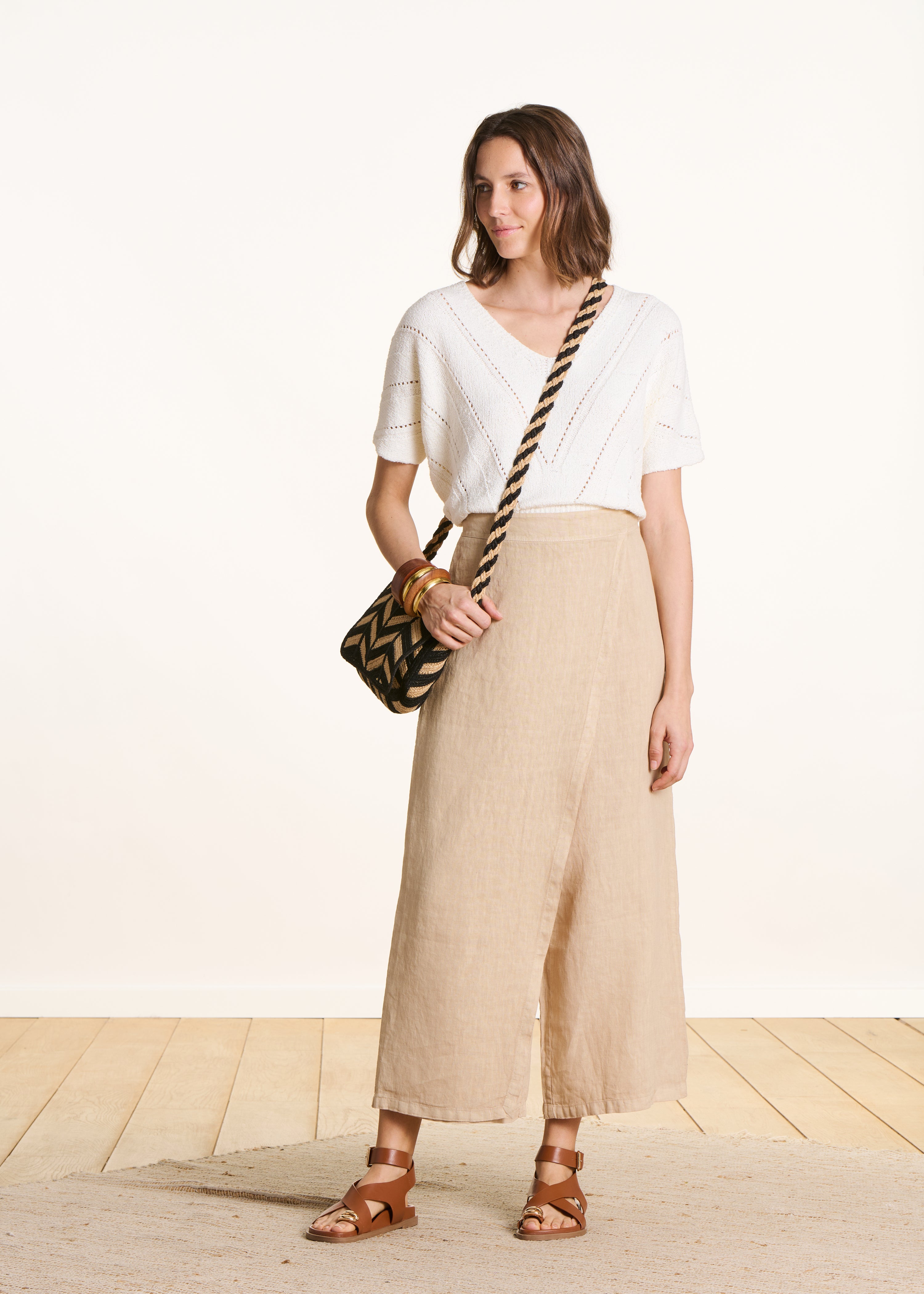 la-f-e-marabout-e-fulano-hose-beige-leinen-7-8-weit image 1