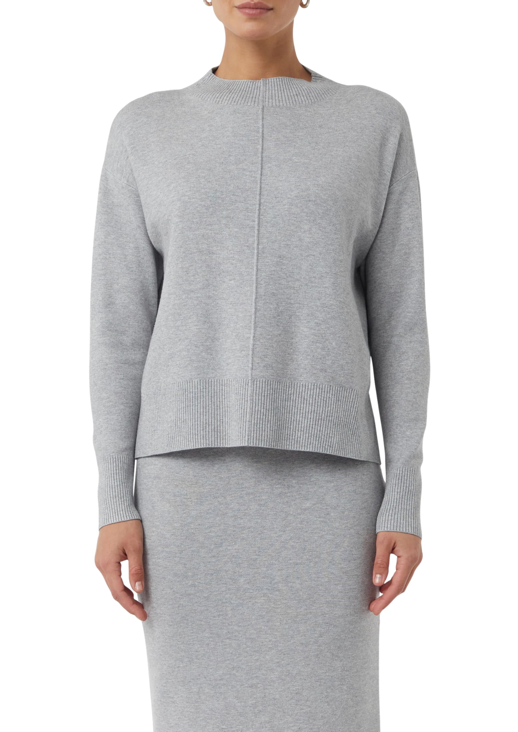 comma-feinstrickpullover-gr-e-40-grau-viskosemix-stehkragen image 1