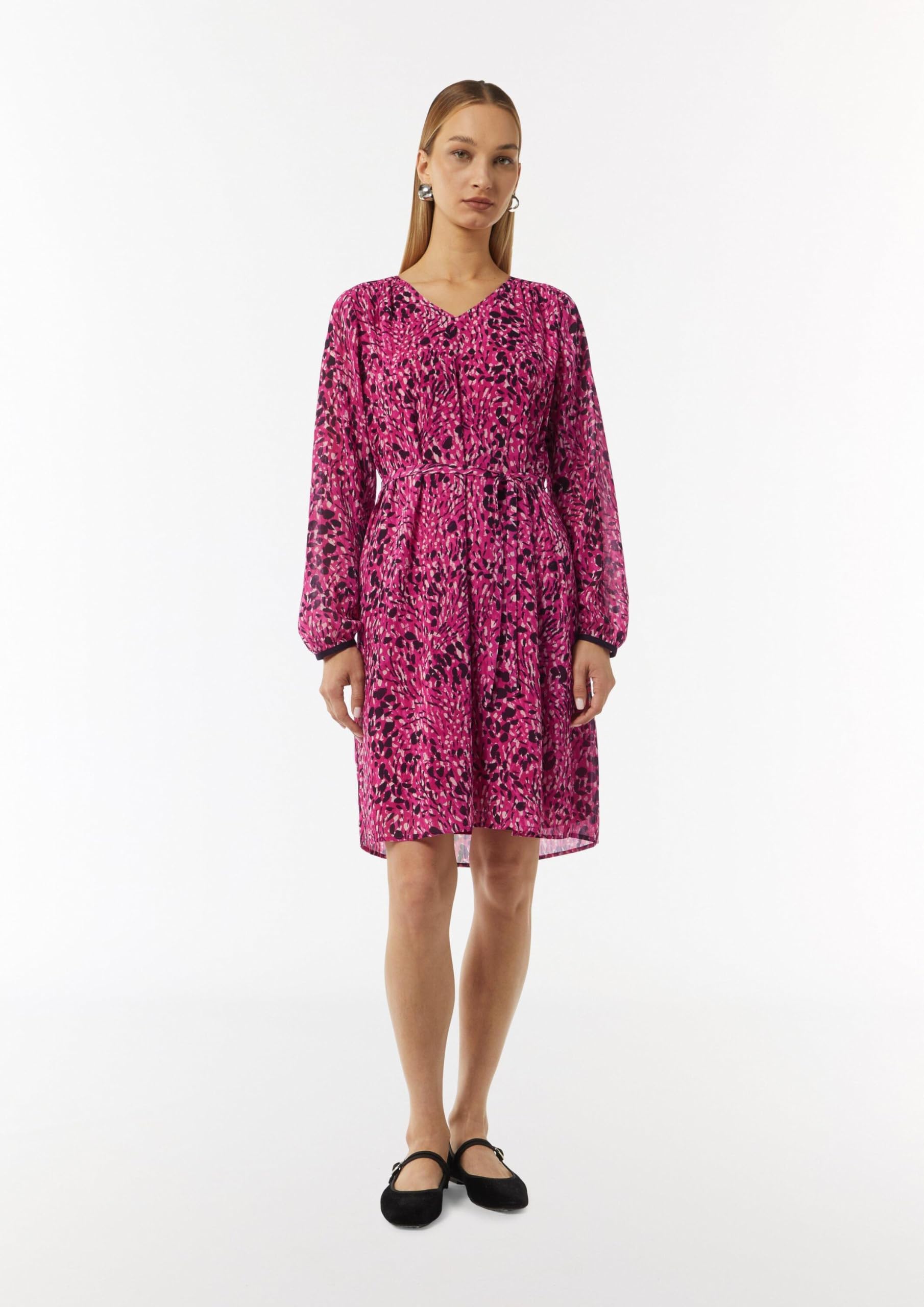 comma-kleid-damenkleid-gr-38-mit-print-und-bindeg-rtel image 5