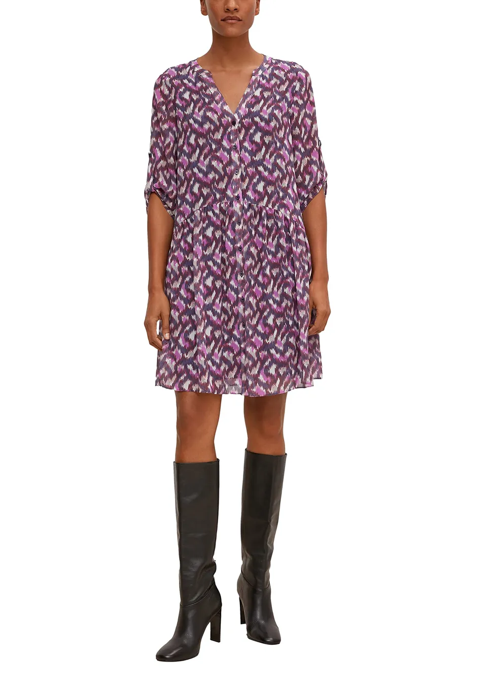 comma-shirtdress-chiffon-kleid-damenkleid-gr-36-print image 1