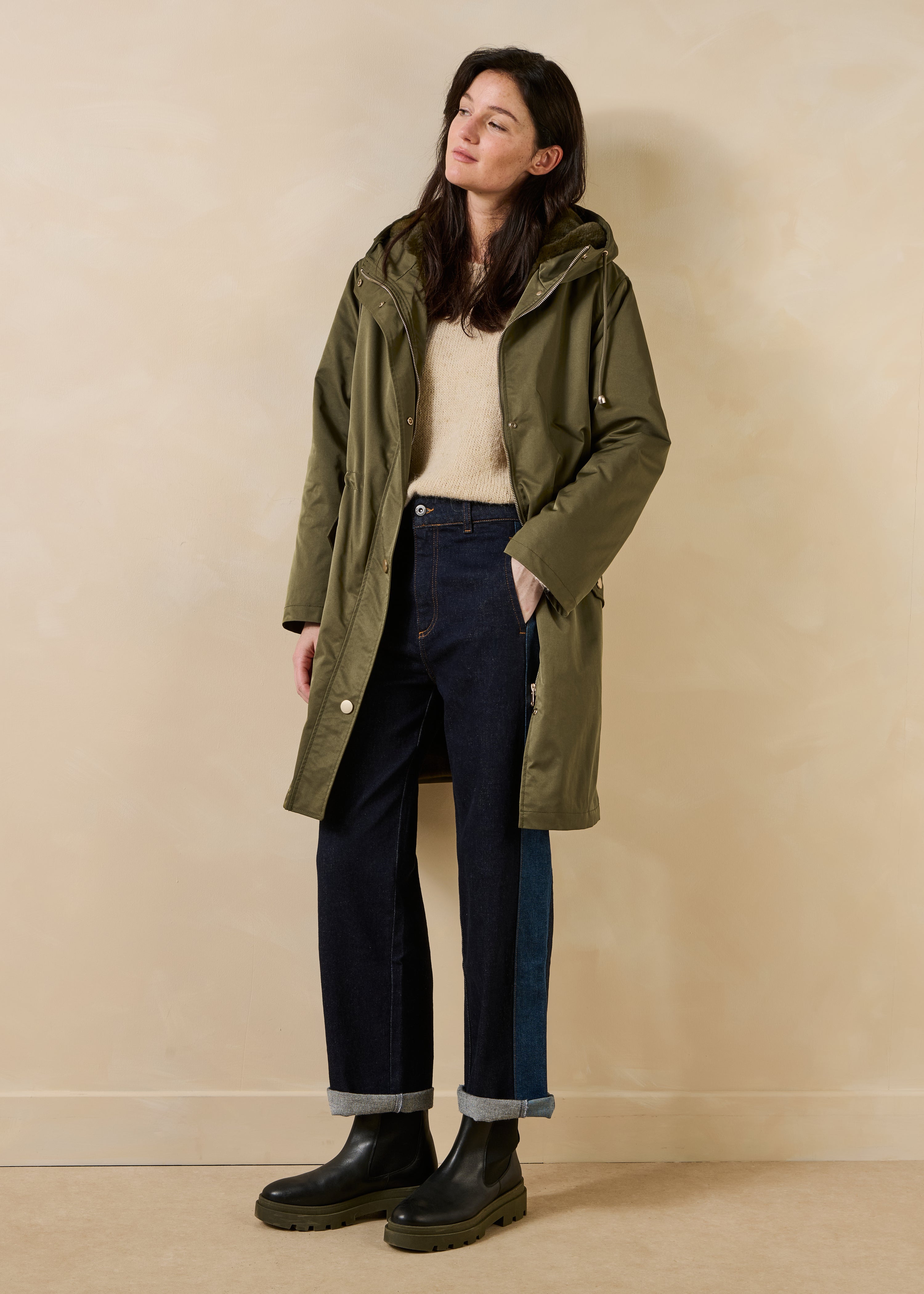 la-f-e-marabout-e-granix-parka-kaki-kunstfell image 1