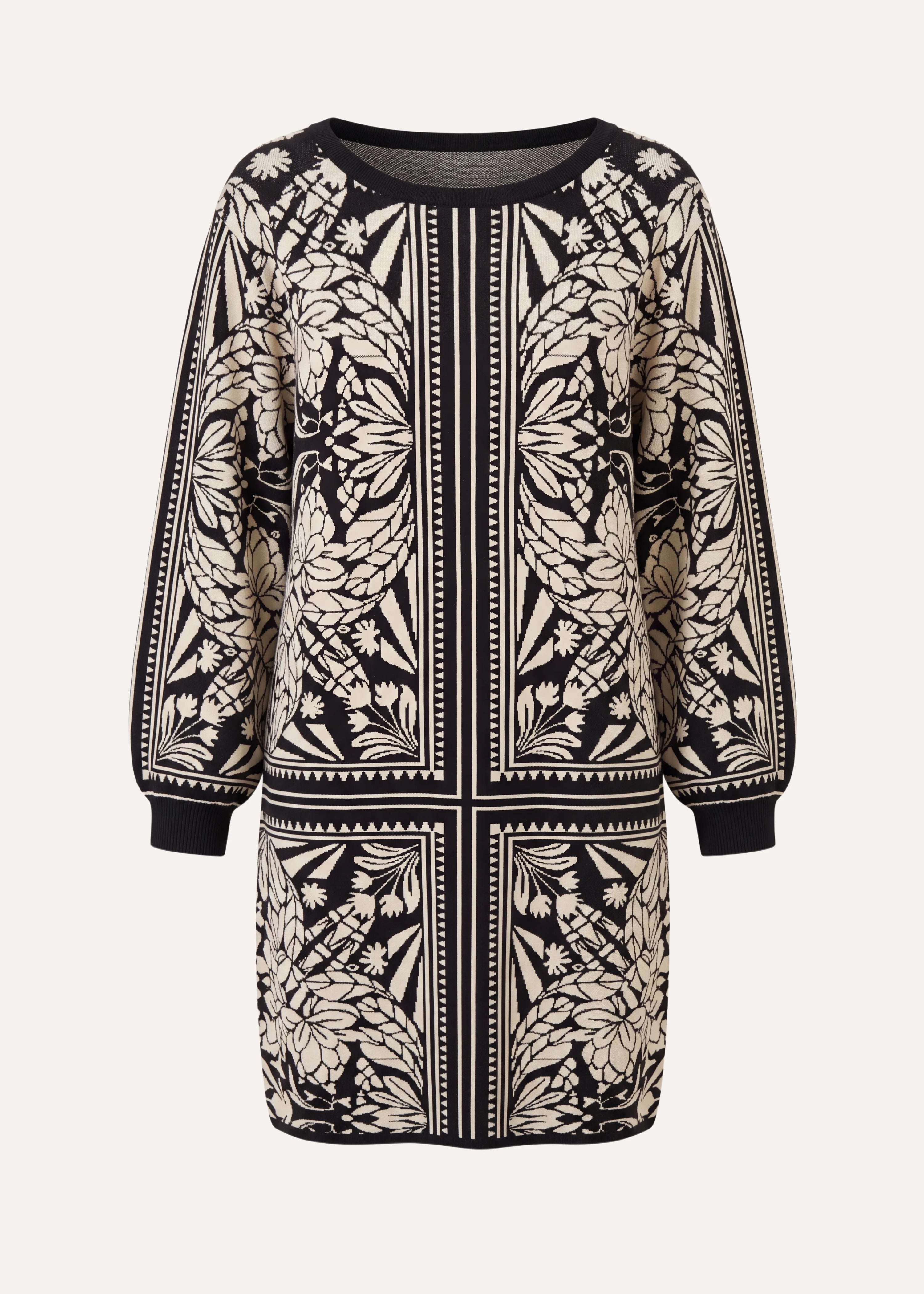 la-f-e-marabout-e-gaga-kleid-schwarz-wei-kurz-jacquard image 6