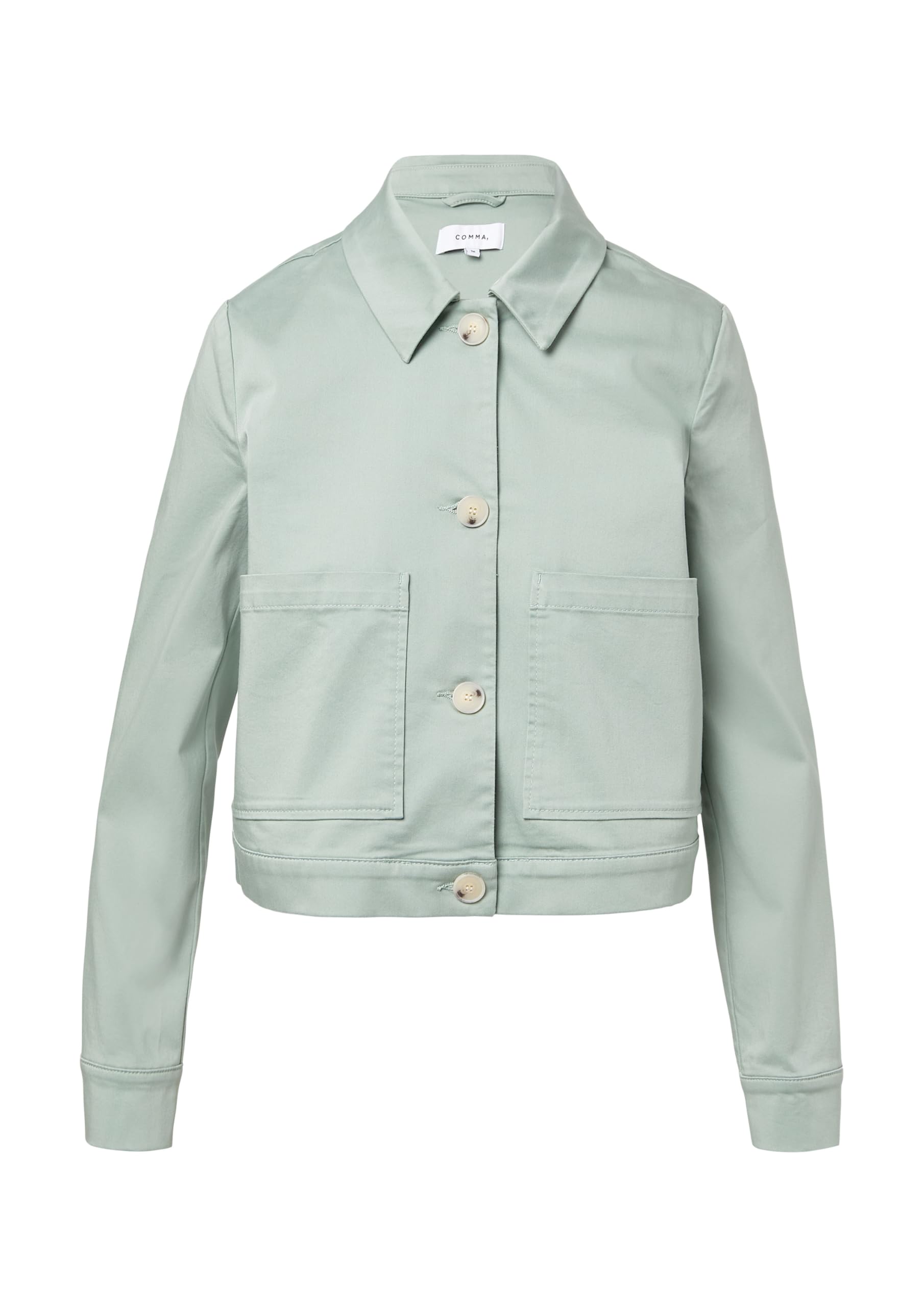 comma-jackets-baumwollsatin-jacke-boxy-fit-hemdkragen image 4