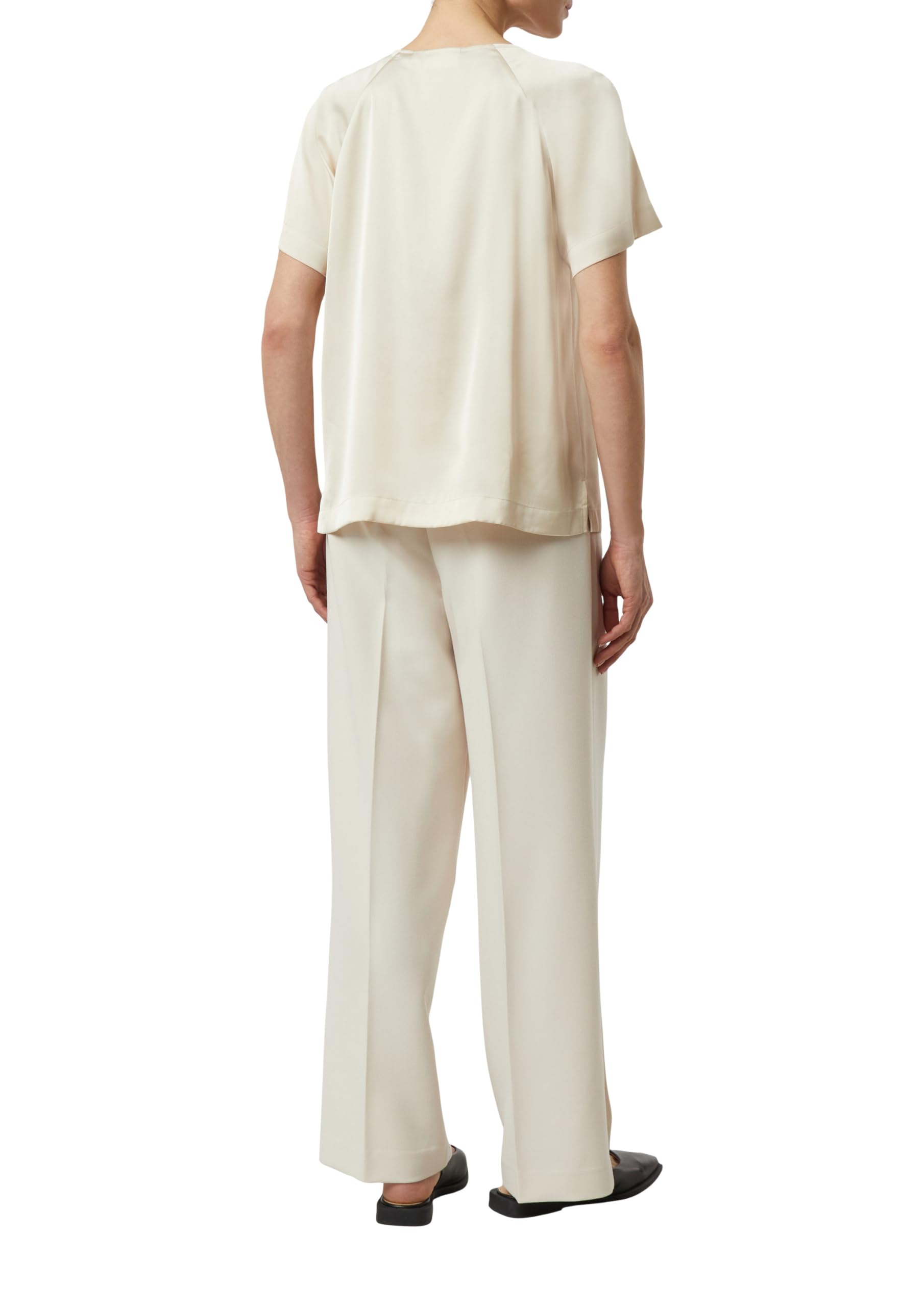 comma-blouses-satin-kurzarmbluse-gr-40-raffung-wei image 2