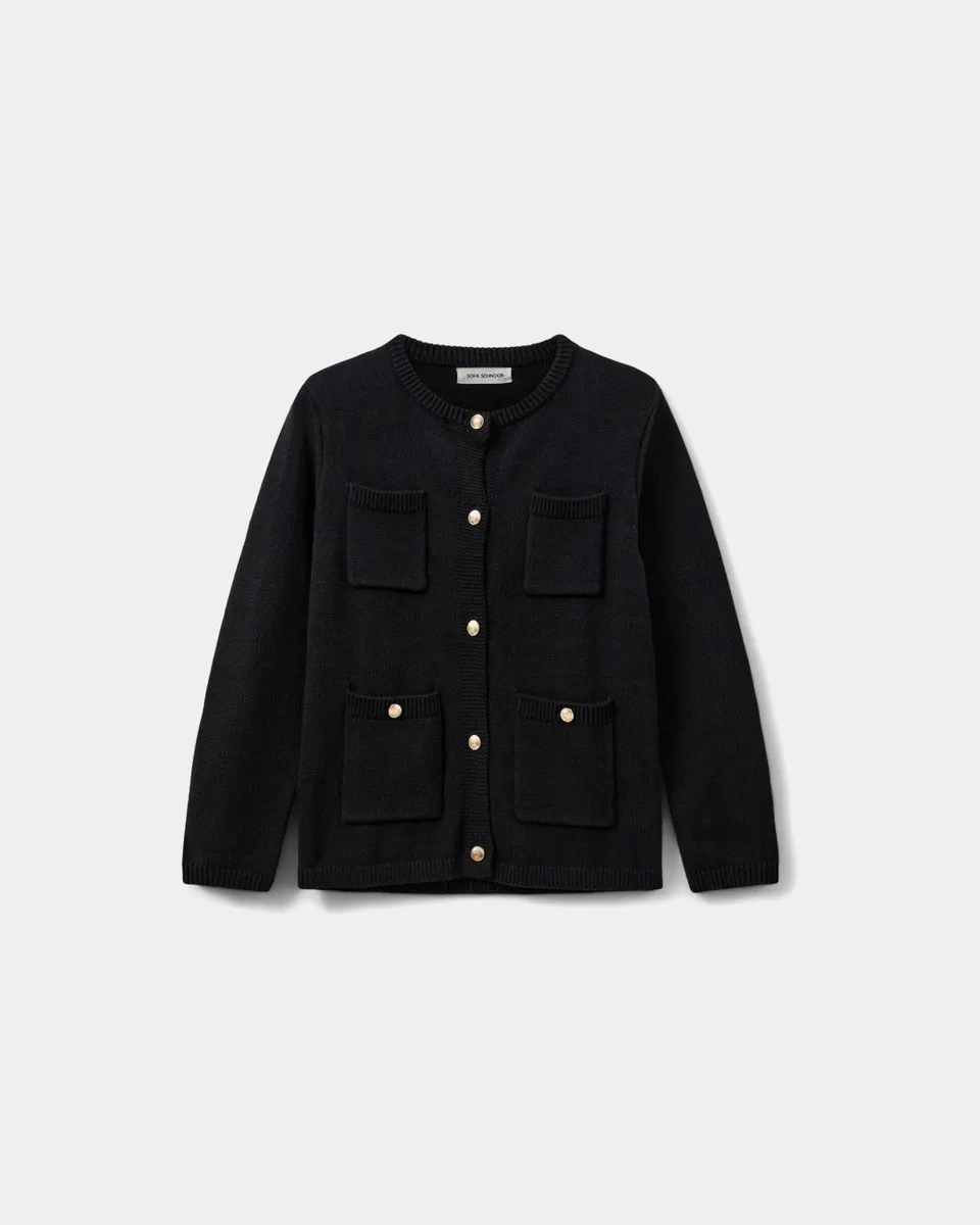 sofie-schnoor-women-clairesw-cardigan-s253145-strickjacke-schwarz-baumwolle image 1