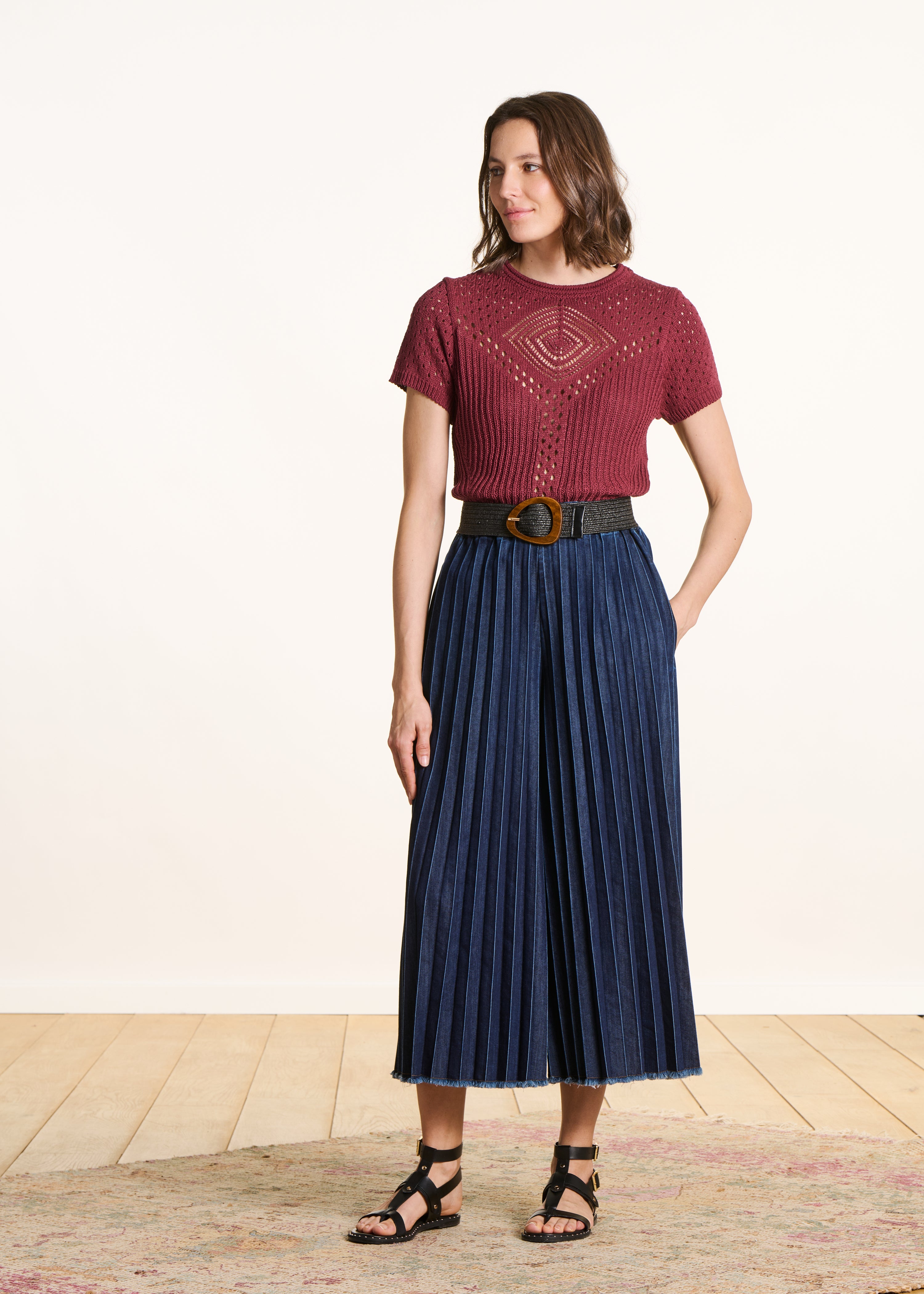 la-f-e-marabout-e-pullover-bordeaux-lochstrick-mahogany image 2
