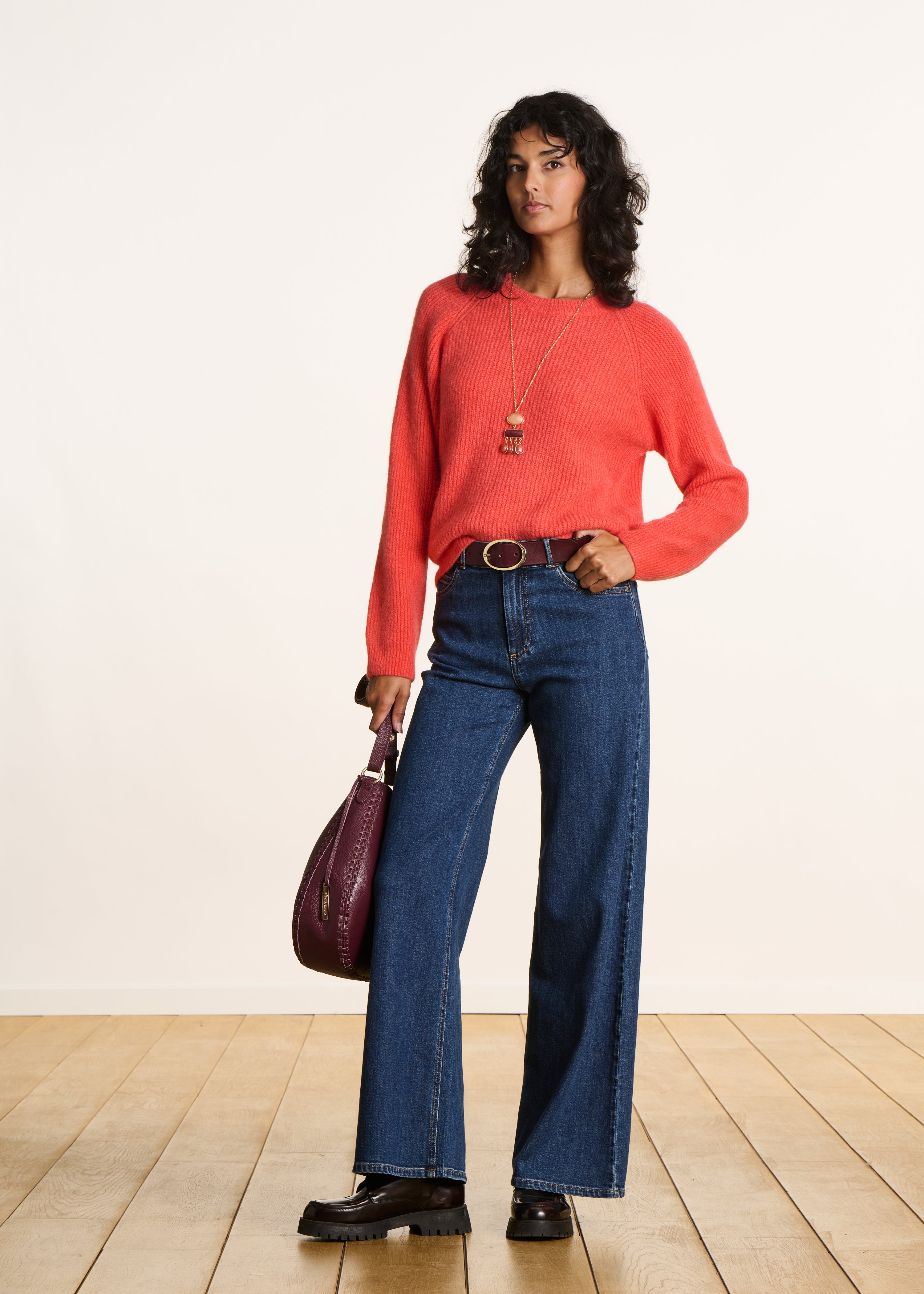 la-f-e-marabout-e-zakira-pullover-koralle-mohair-rippenstrick image 2