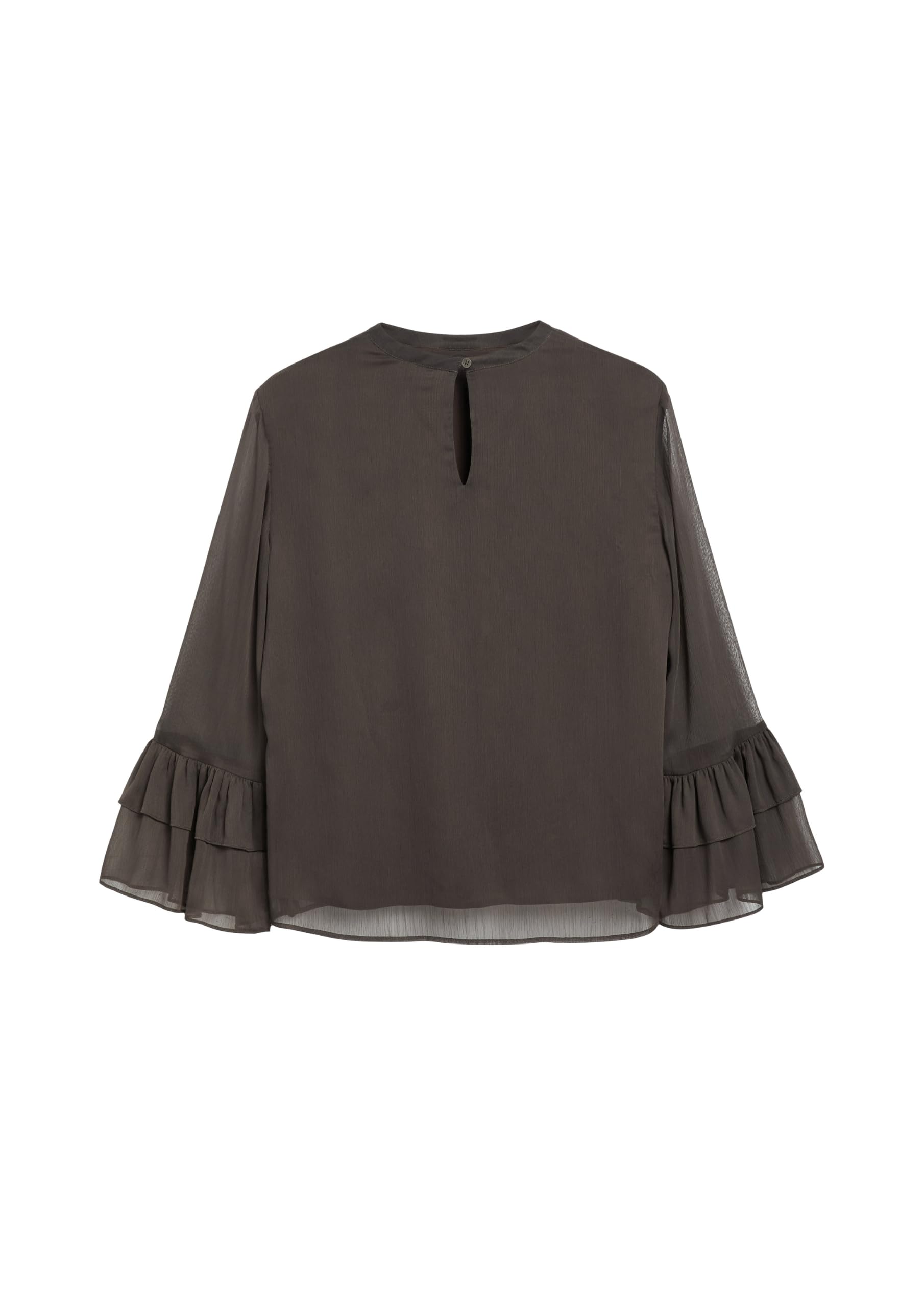 comma-blouses-chiffon-bluse-trompetenaermel-creme image 4
