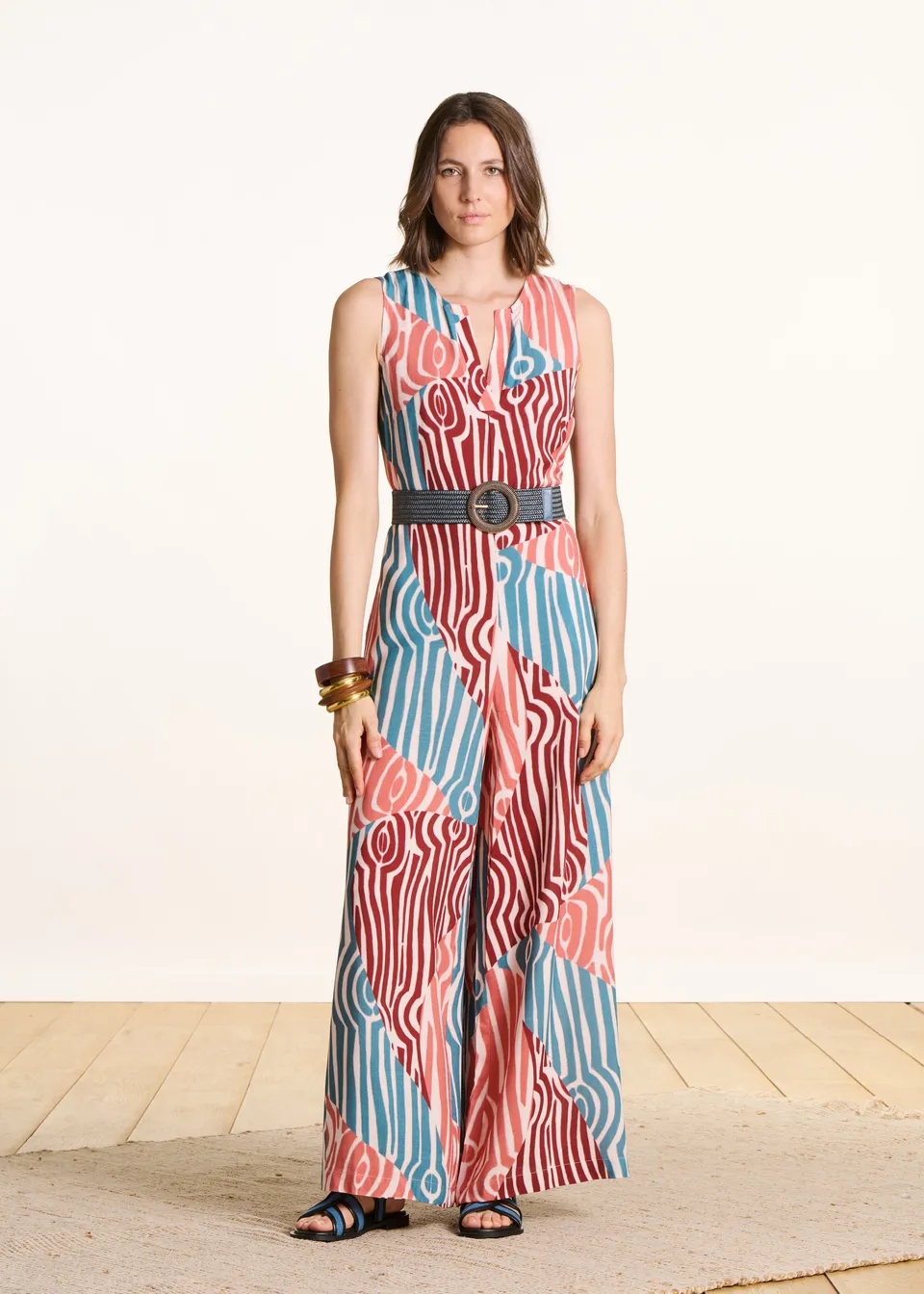 la-f-e-marabout-e-overall-jumpsuit-bunt-grafik-print-weites-bein image 1