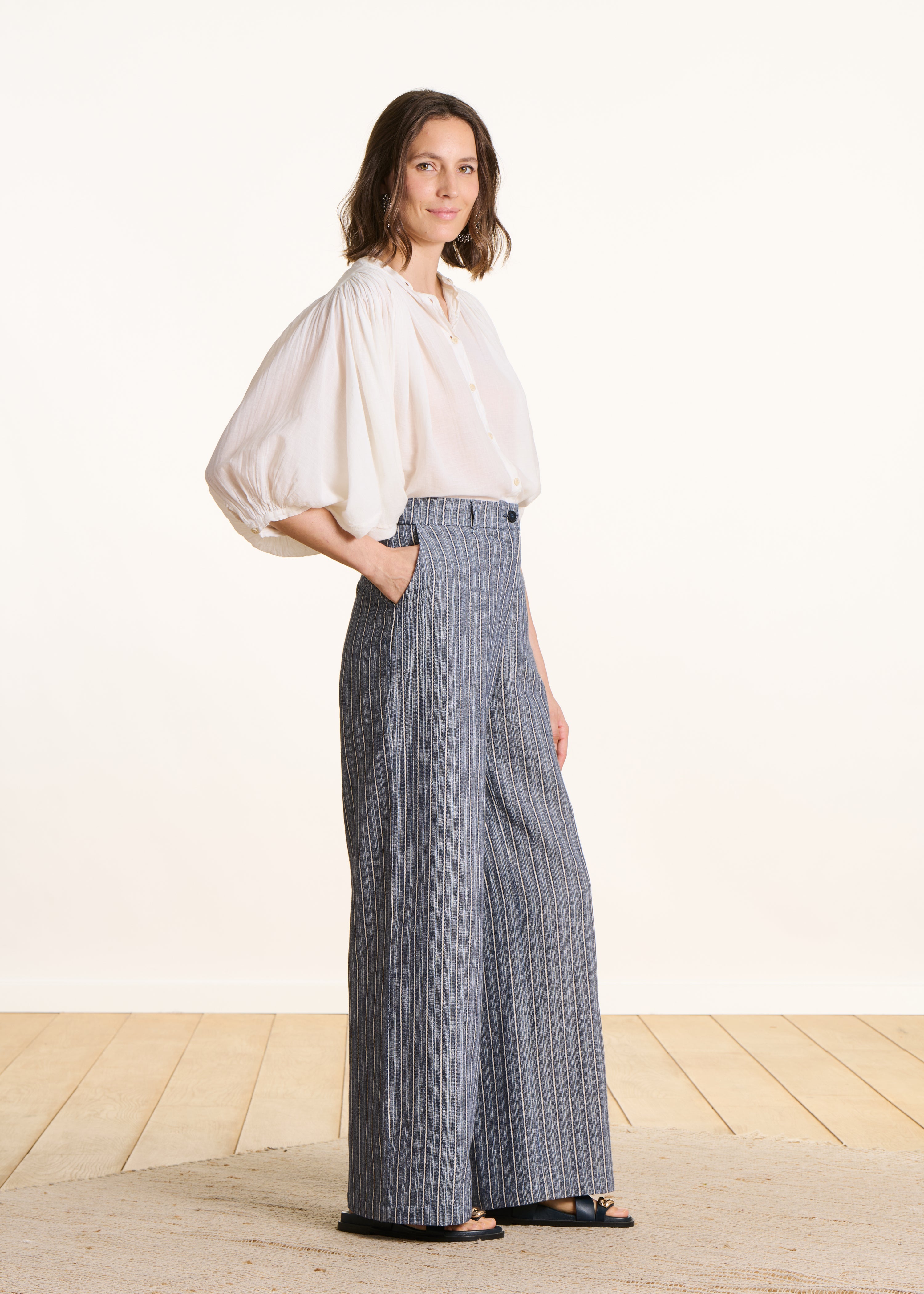 la-f-e-marabout-e-hose-blau-gestreift-leinen-weit image 1