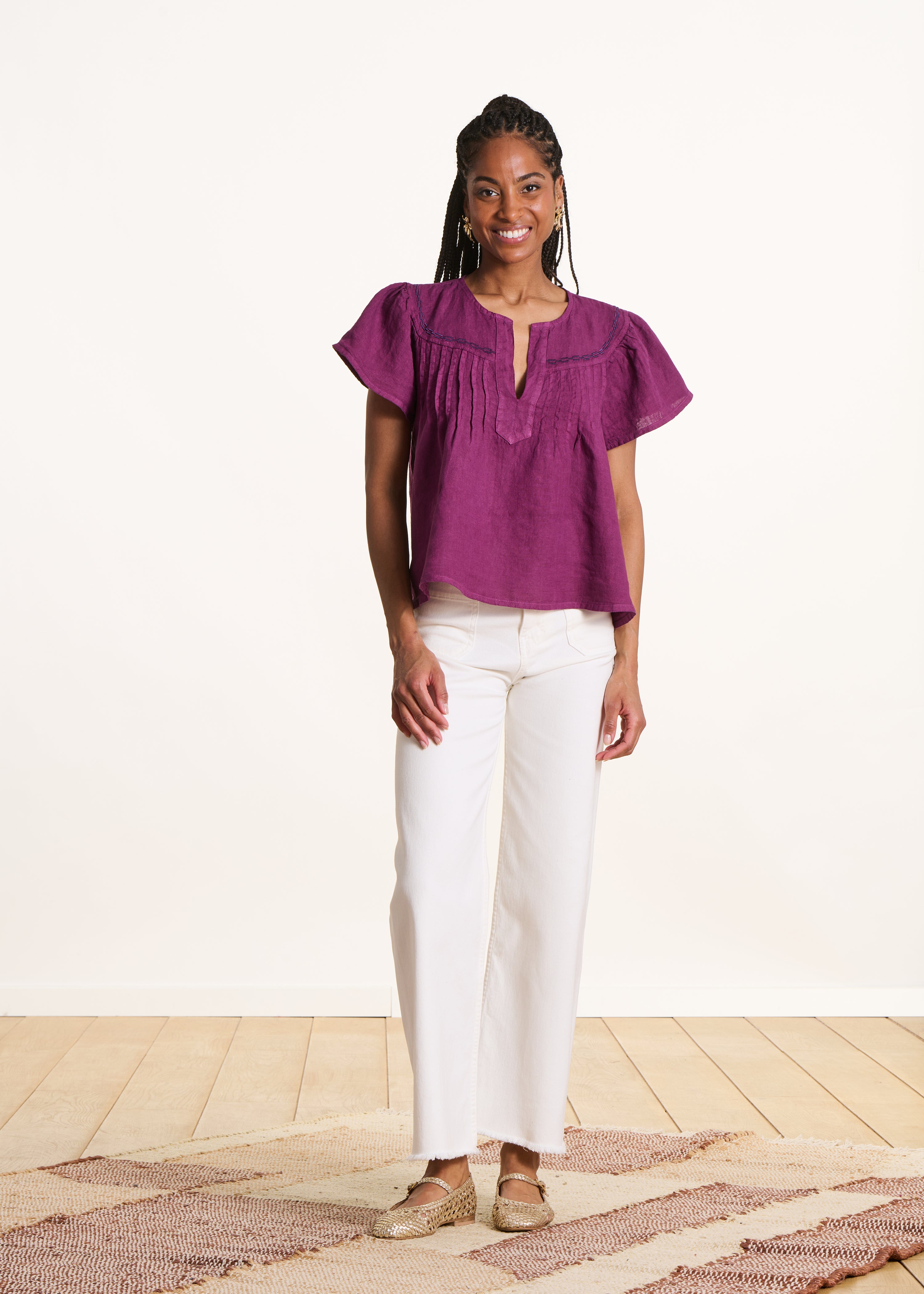la-f-e-marabout-e-florax-top-lila-leinen-kurzarm image 2