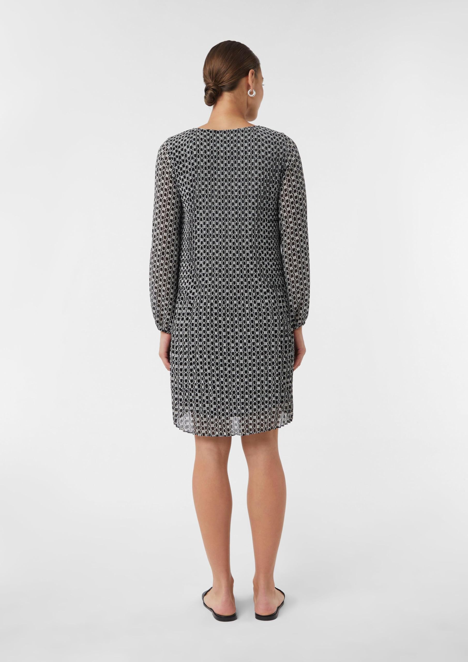 comma-dresses-chiffonkleid-plissee-print-midi-schwarz image 7