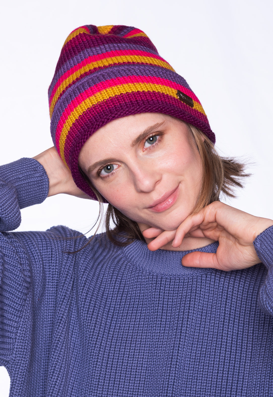 moshiki-candy-sneha-longbeanie-m-tze-pink-yellow-wolle image 2