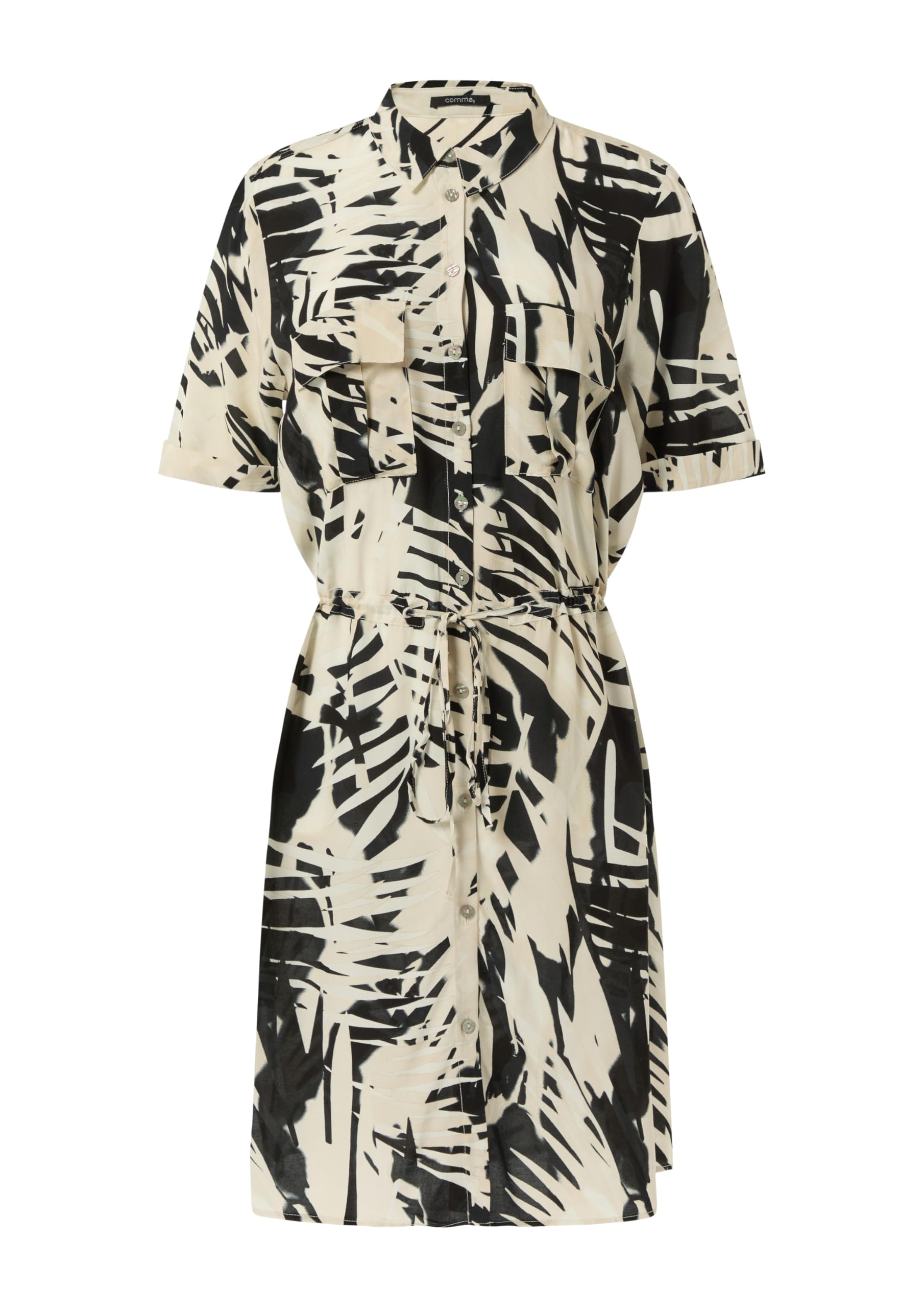 comma-kleid-mit-knopfleiste-hemdkragen-blusenkleid-40-schwarz image 3
