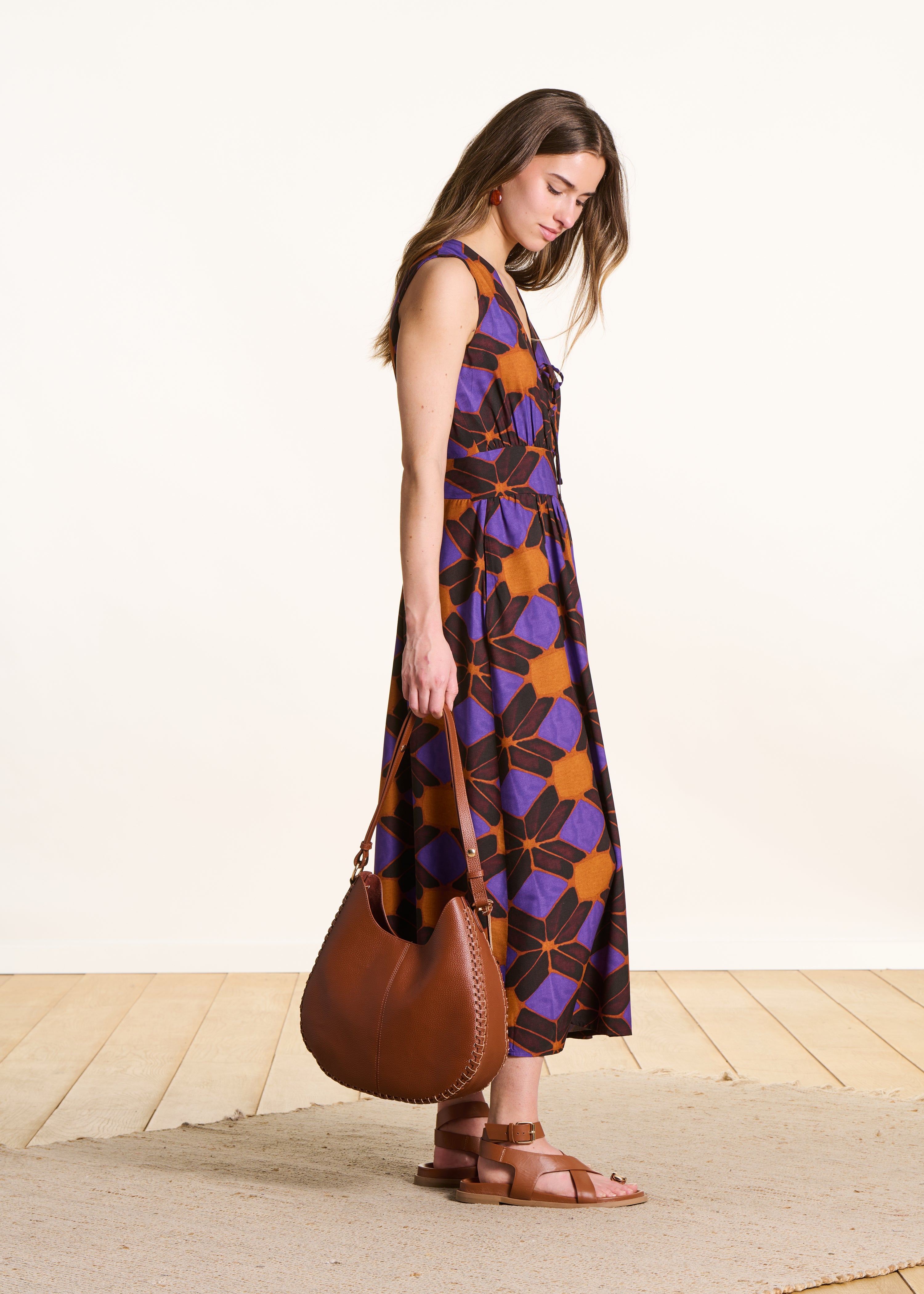 la-f-e-marabout-e-fiona-maxikleid-orange-violett-v-ausschnitt image 2