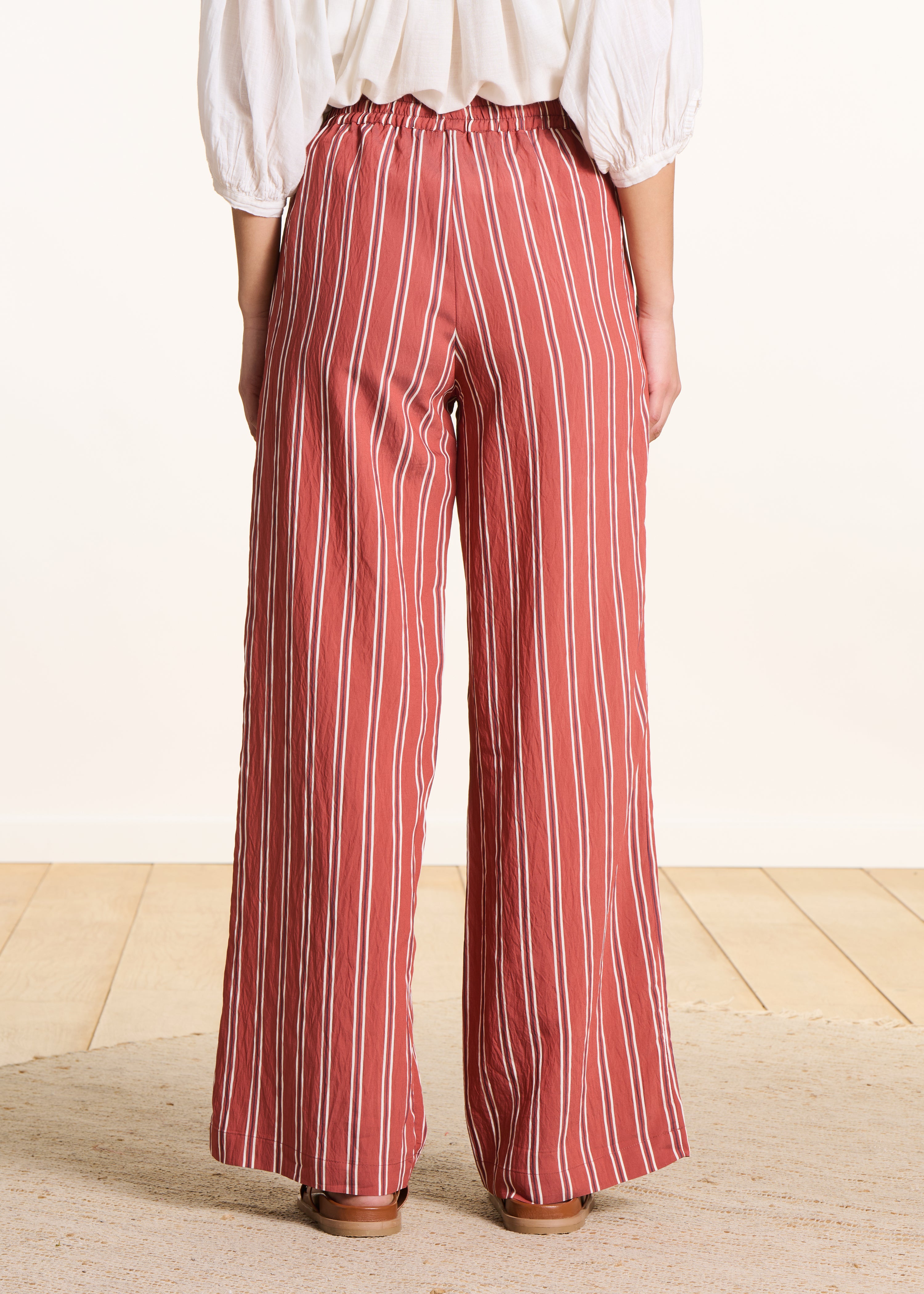 la-f-e-marabout-e-bacchia-streifenhose-damen-rot-weites-bein image 3