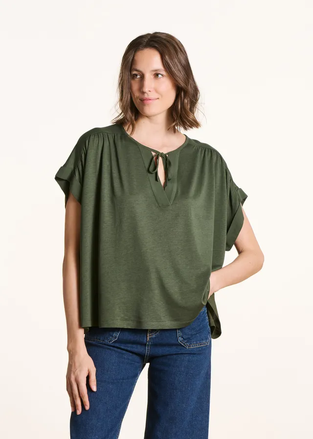 la-f-e-marabout-e-fino-t-shirt-khaki-lyocell-weit image 1