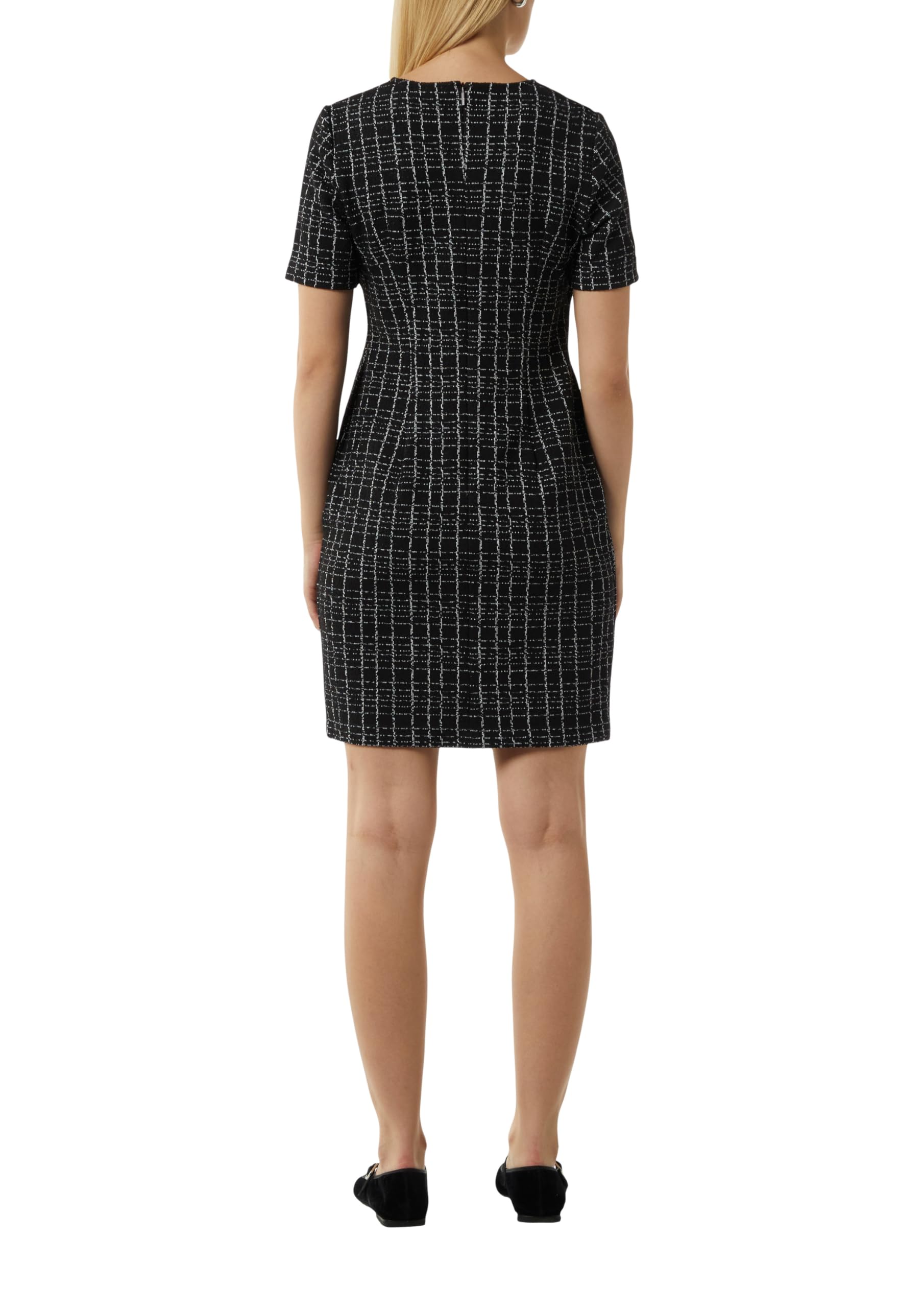 comma-boucl-kleid-karo-gr-42-elastisch-kurz image 2