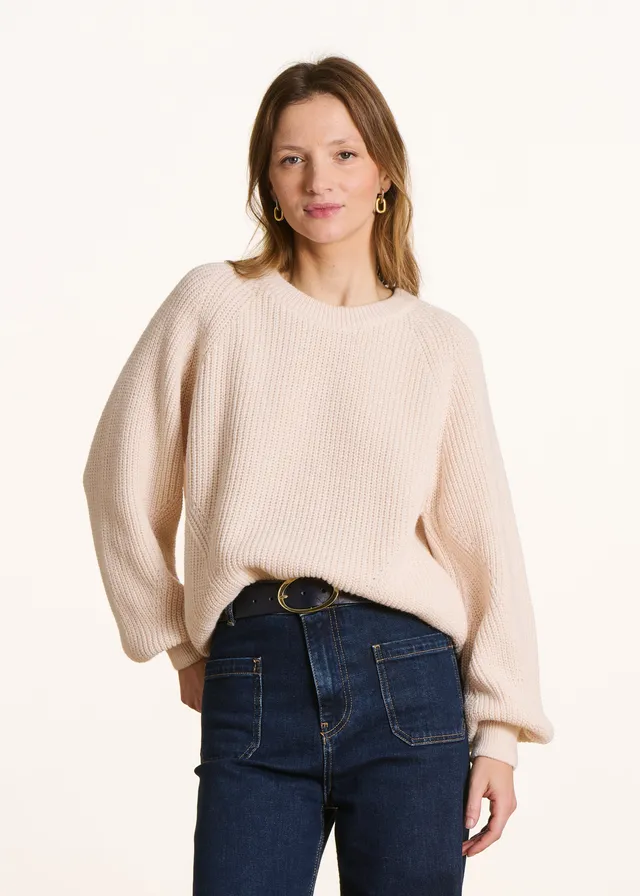 la-f-e-marabout-e-egiste-pullover-ecru-gr-m-puff-rmel image 1