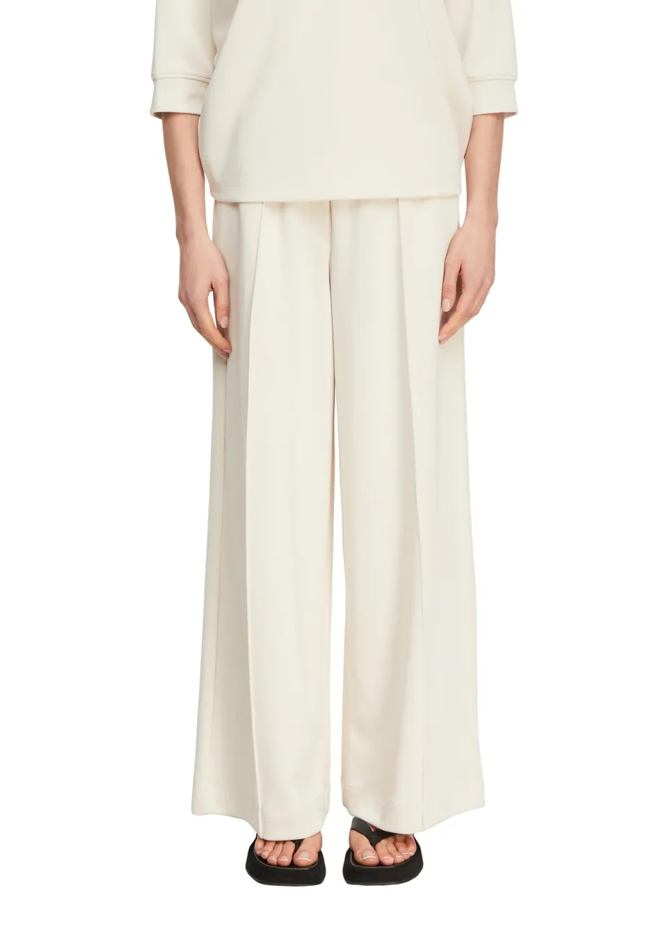 comma-trousers-hose-wide-leg-jersey-gr-34-46-bundfalten image 1