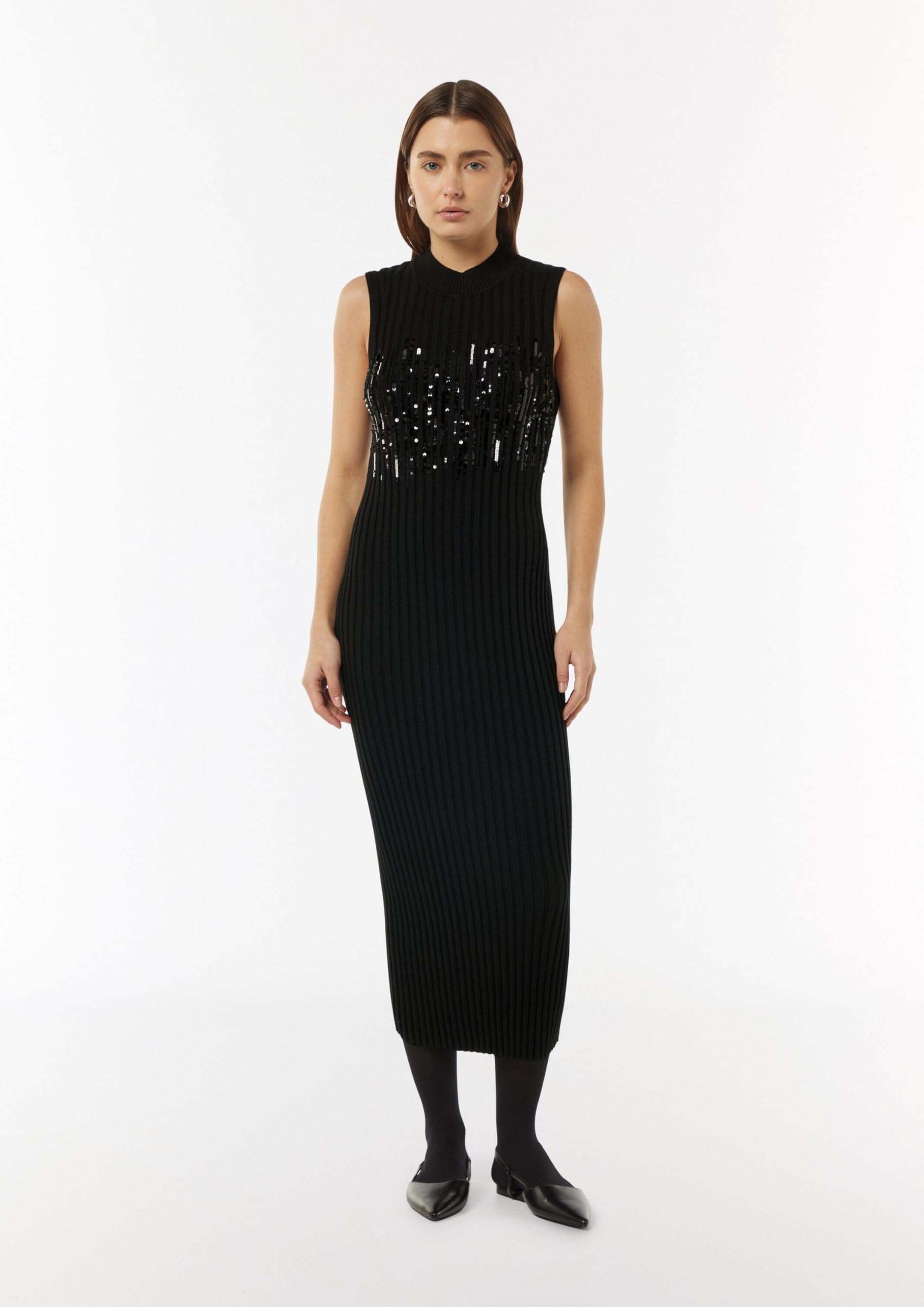 comma-dresses-strickkleid-stehkragen-pailletten-damen-gr-e-46 image 6