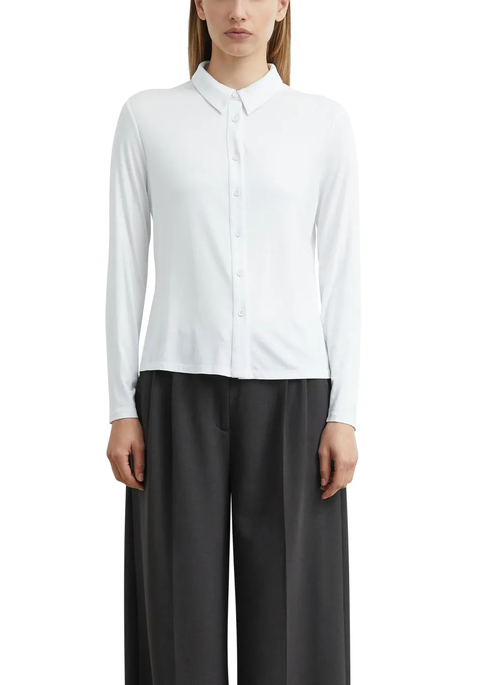 comma-jersey-bluse-hemdkragen-gr-34 image 1