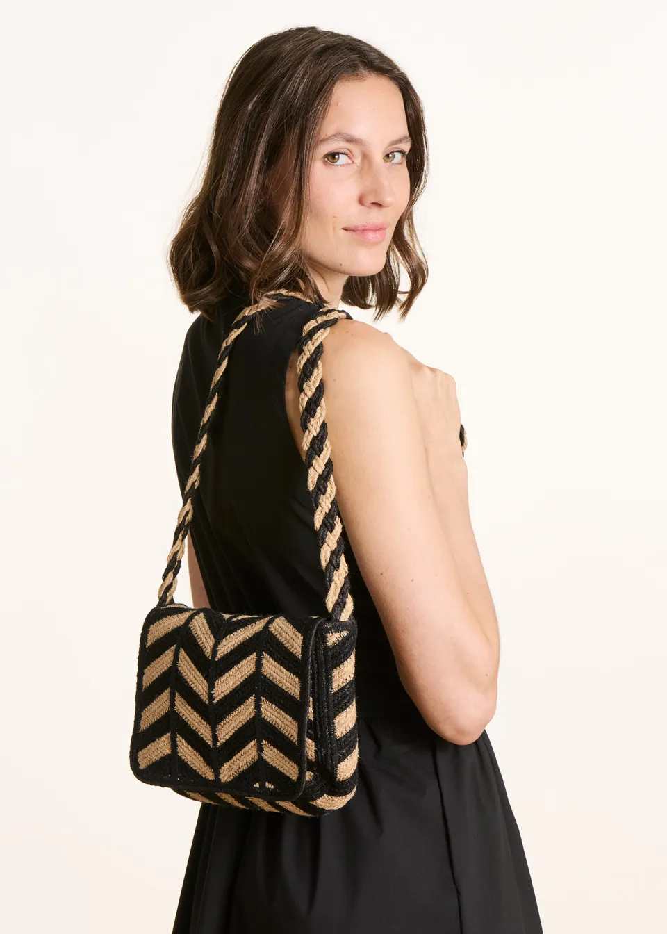 la-f-e-marabout-e-festino-umh-ngetasche-jute-beige-schwarz image 1