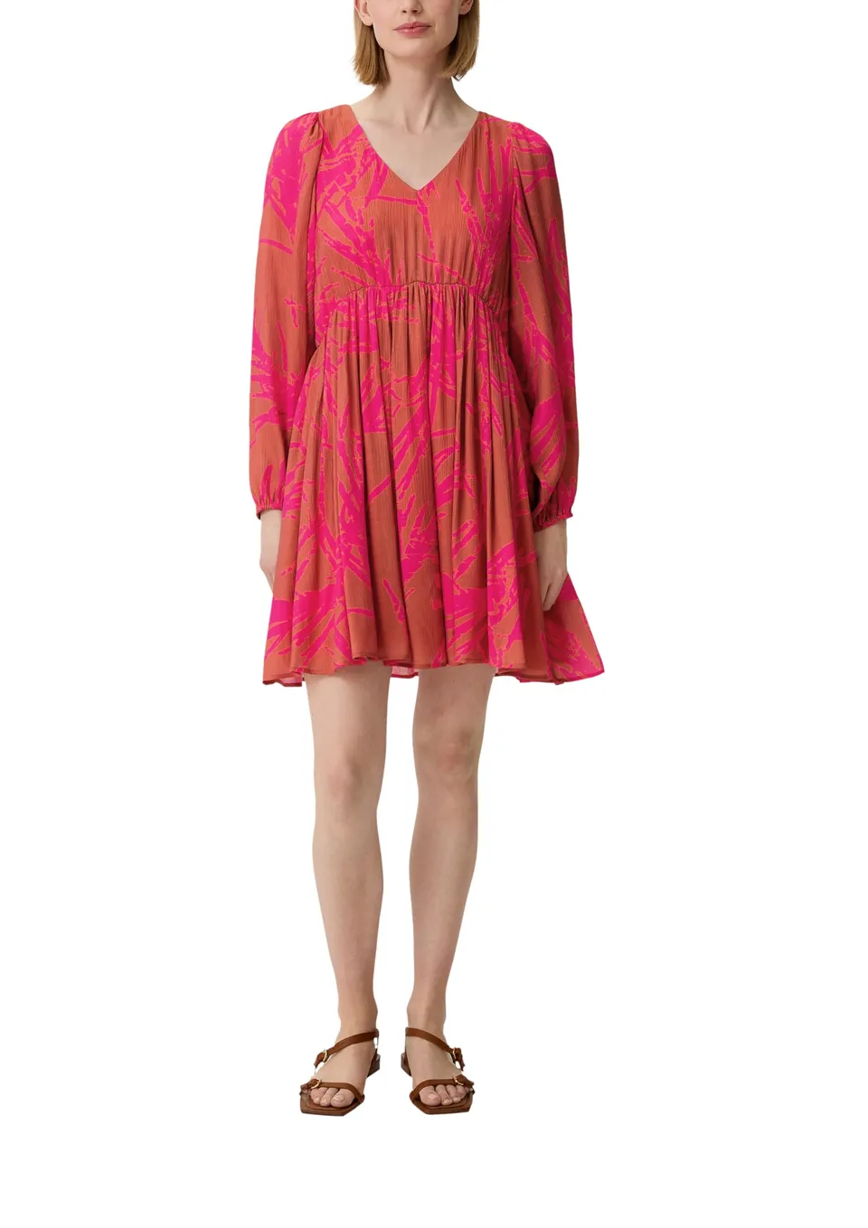 comma-dobby-kleid-damen-gr-34-kurz-allover-print image 1