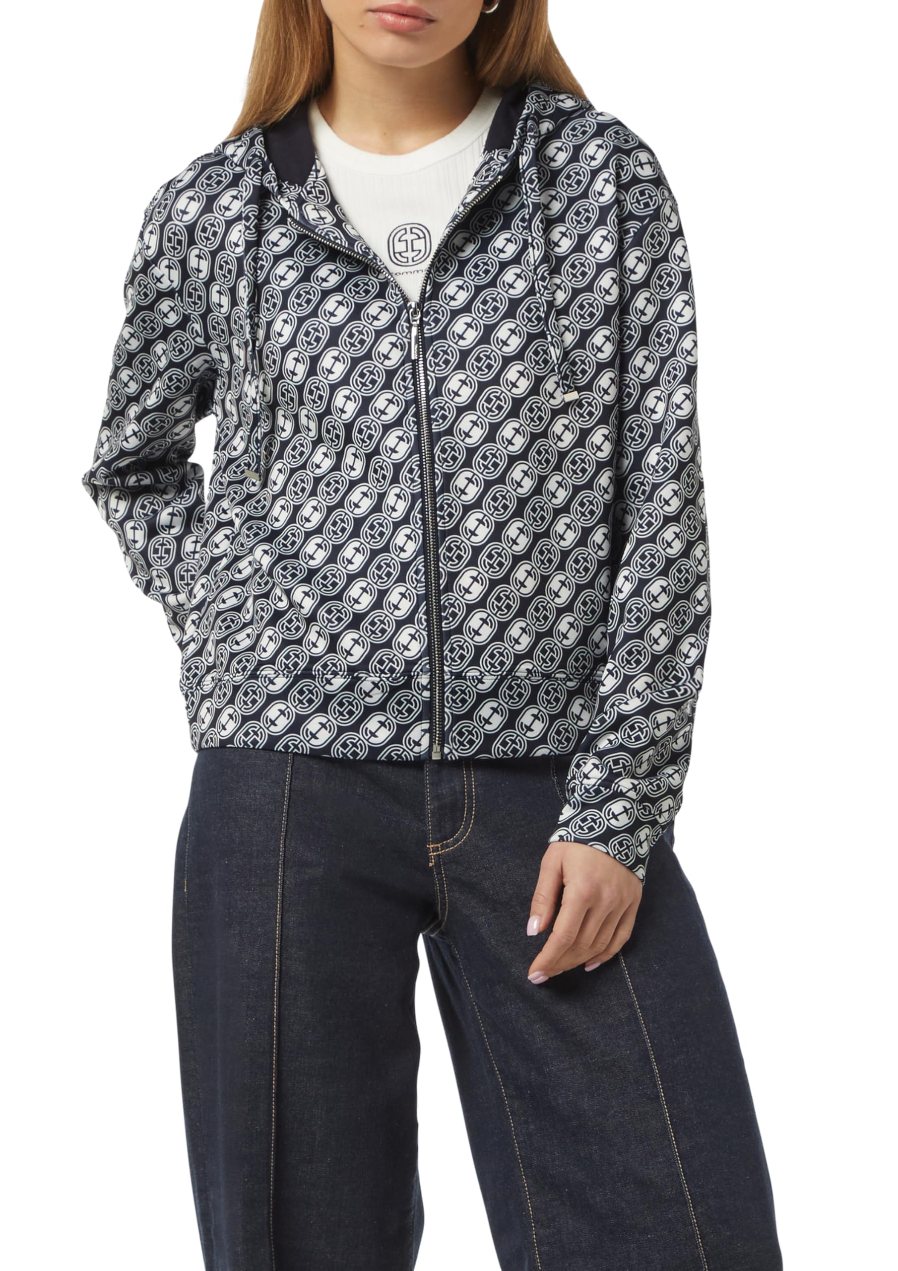 comma-sweat-jacke-damen-icon-muster-mit-kapuze image 1