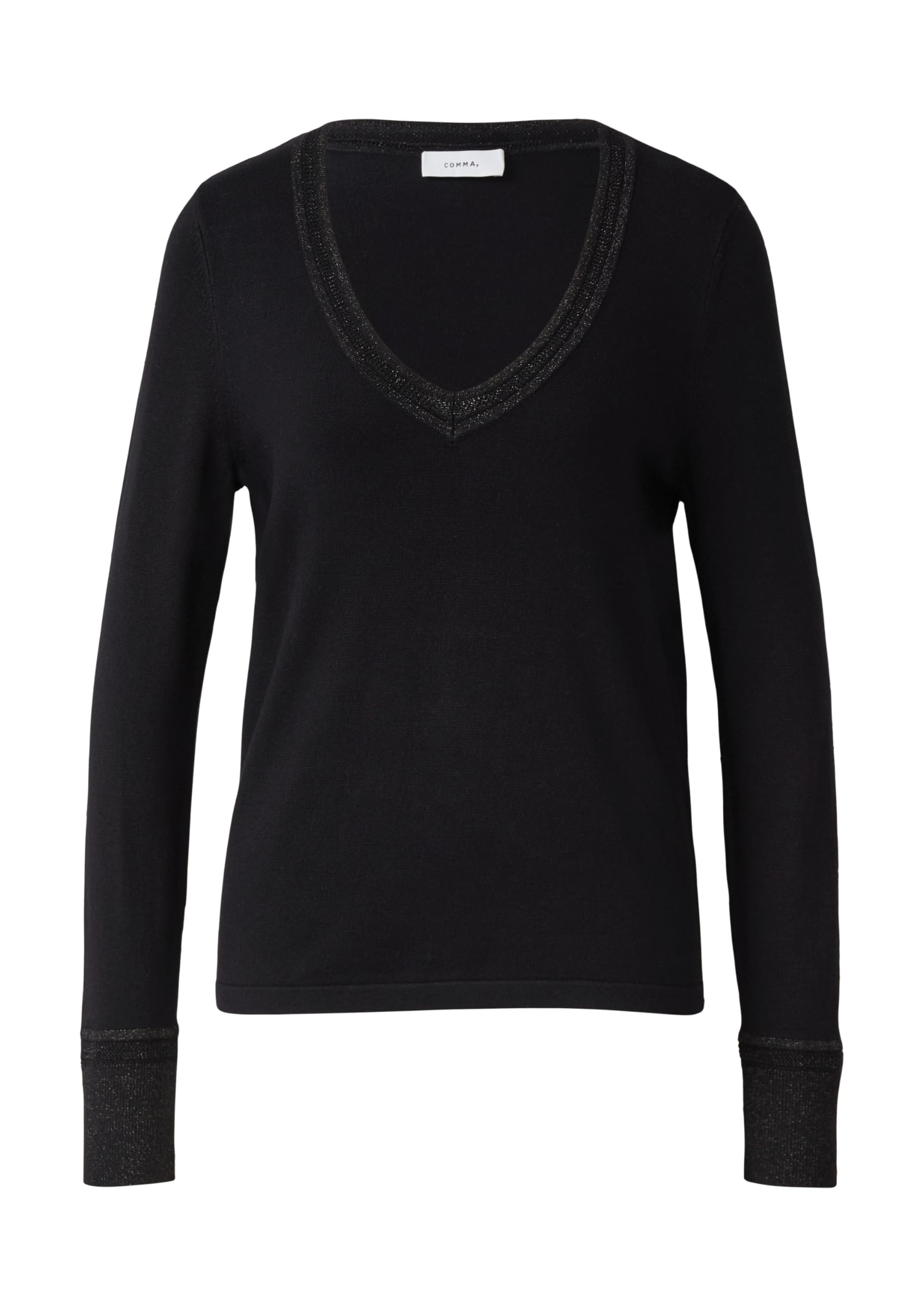comma-feinstrickpullover-petrol-glitzergarn-langarm image 3