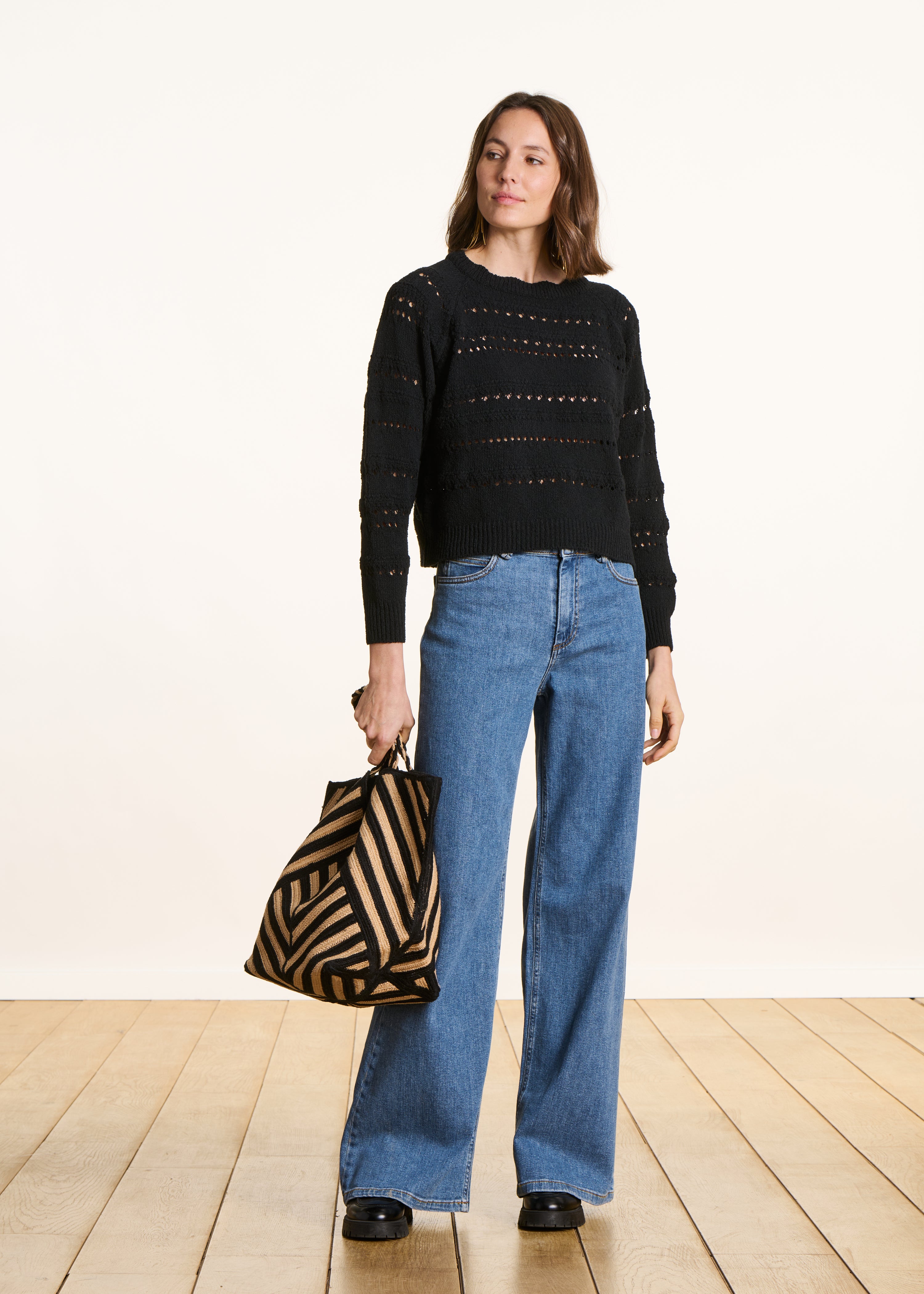 la-f-e-marabout-e-florette-pullover-damen-schwarz-ajour image 2
