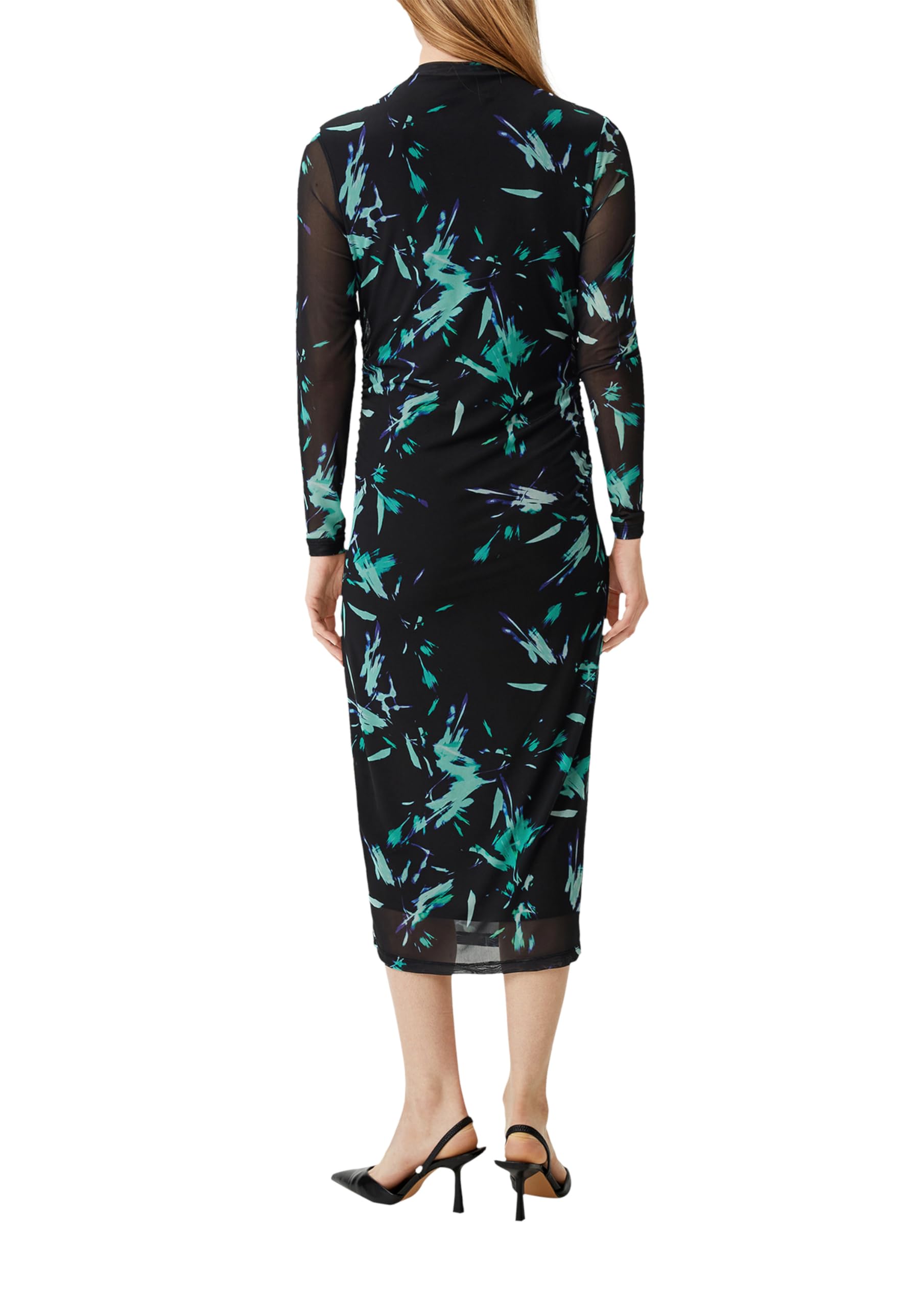 comma-mesh-midikleid-langarm-gr-38-mit-raffung image 2