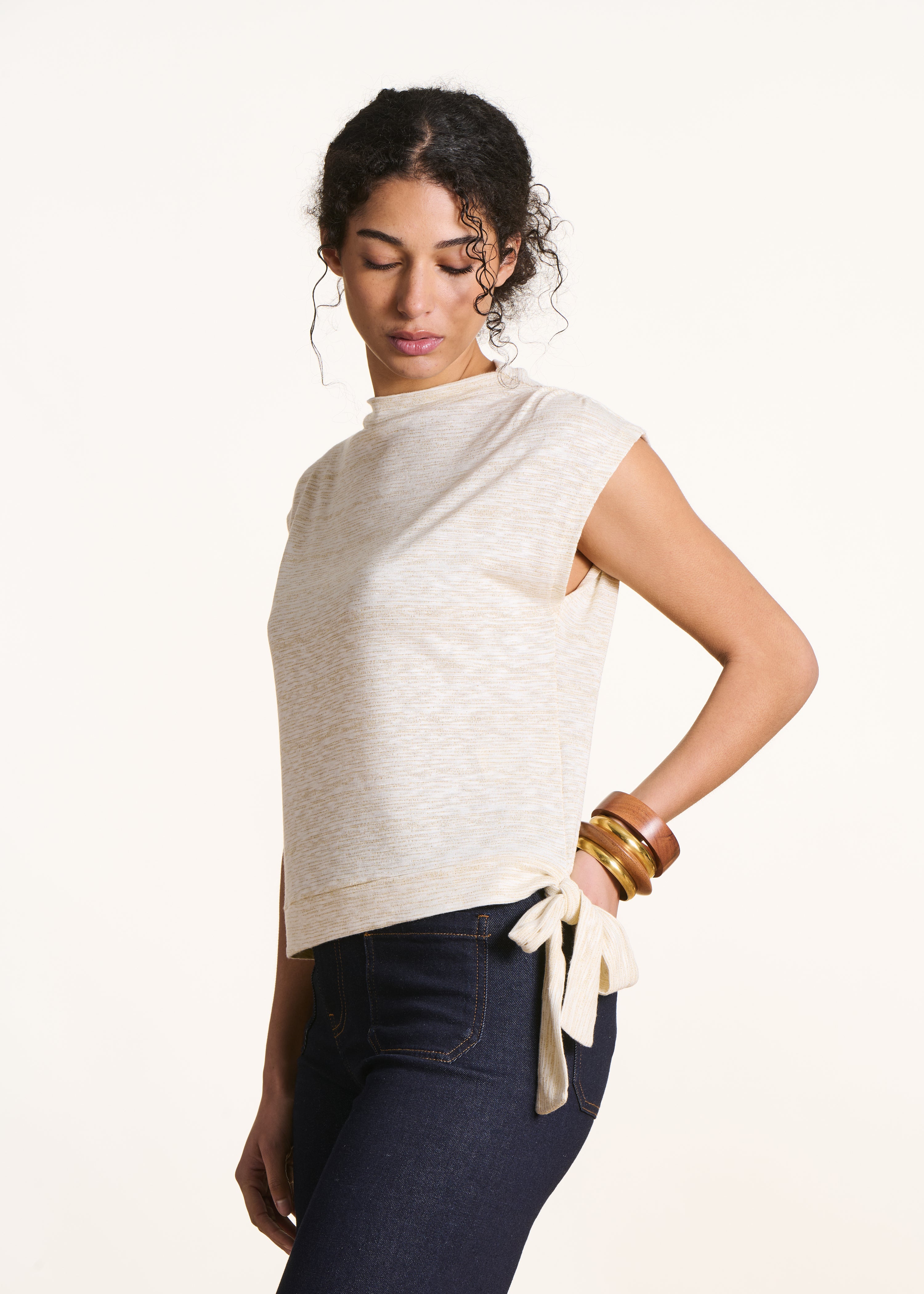 la-f-e-marabout-e-t-shirt-ecru-rmellos-jersey-glanz image 1