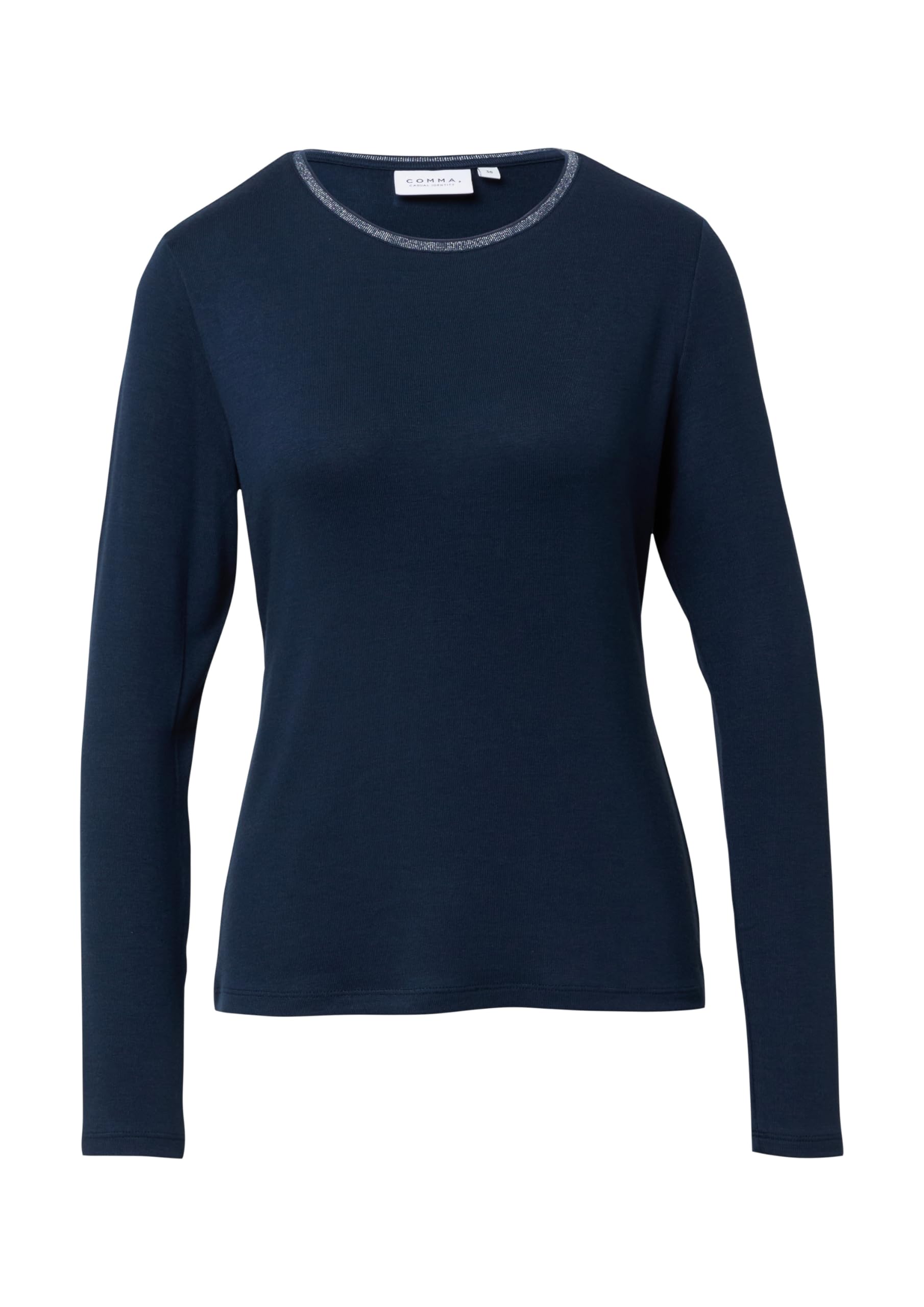 comma-langarmshirt-jersey-glitzer-blau-gr-38 image 3