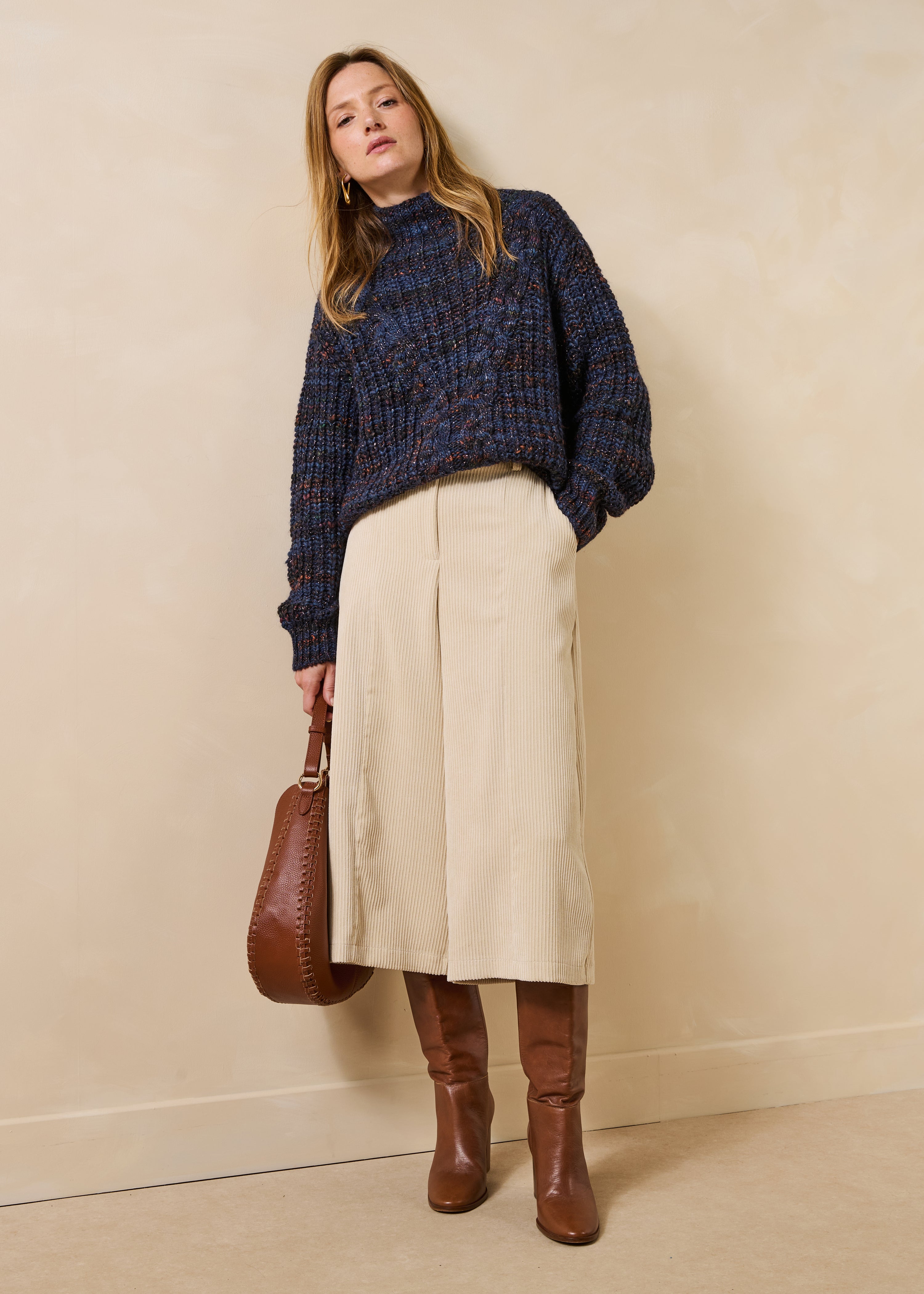 la-f-e-marabout-e-graf-pullover-denimblau-zopf-wolle image 2