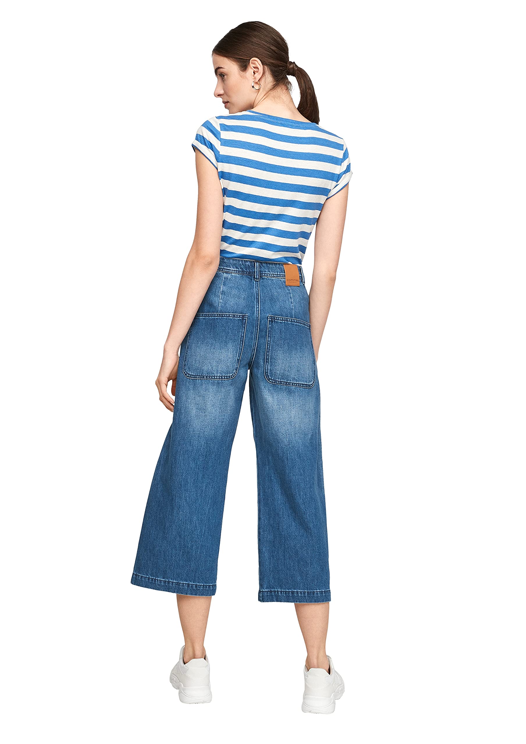 comma-culotte-jeans-damen-denim-high-rise-wide-leg-casual image 7