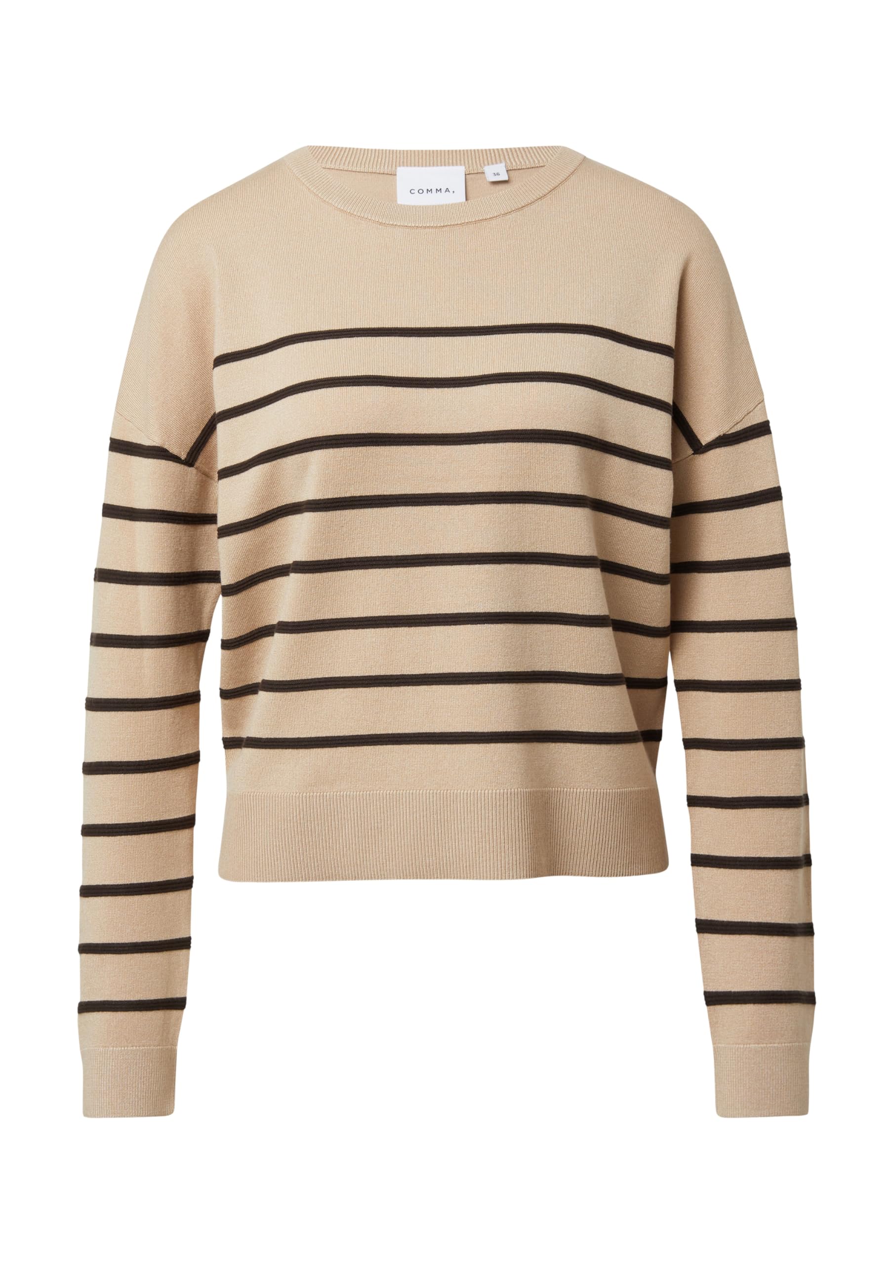 comma-feinstrickpullover-strukturstreifen-beige-gr-e-44 image 4