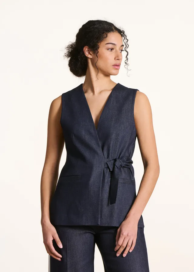 la-f-e-marabout-e-filali-weste-damen-denim-dunkelblau image 1