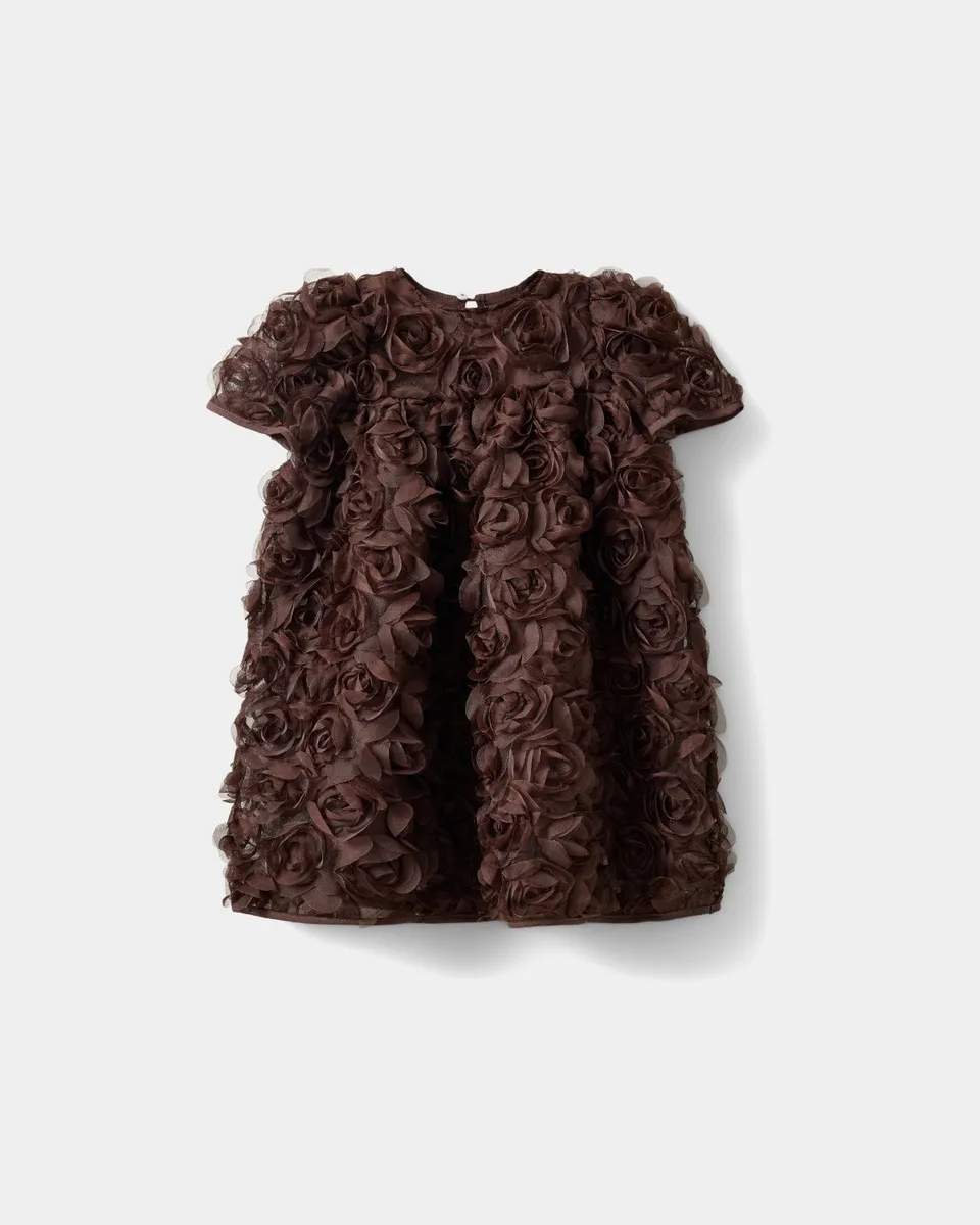 sofie-schnoor-kids-lissiekb-kleid-dunkelbraun-mesh-rosen image 1